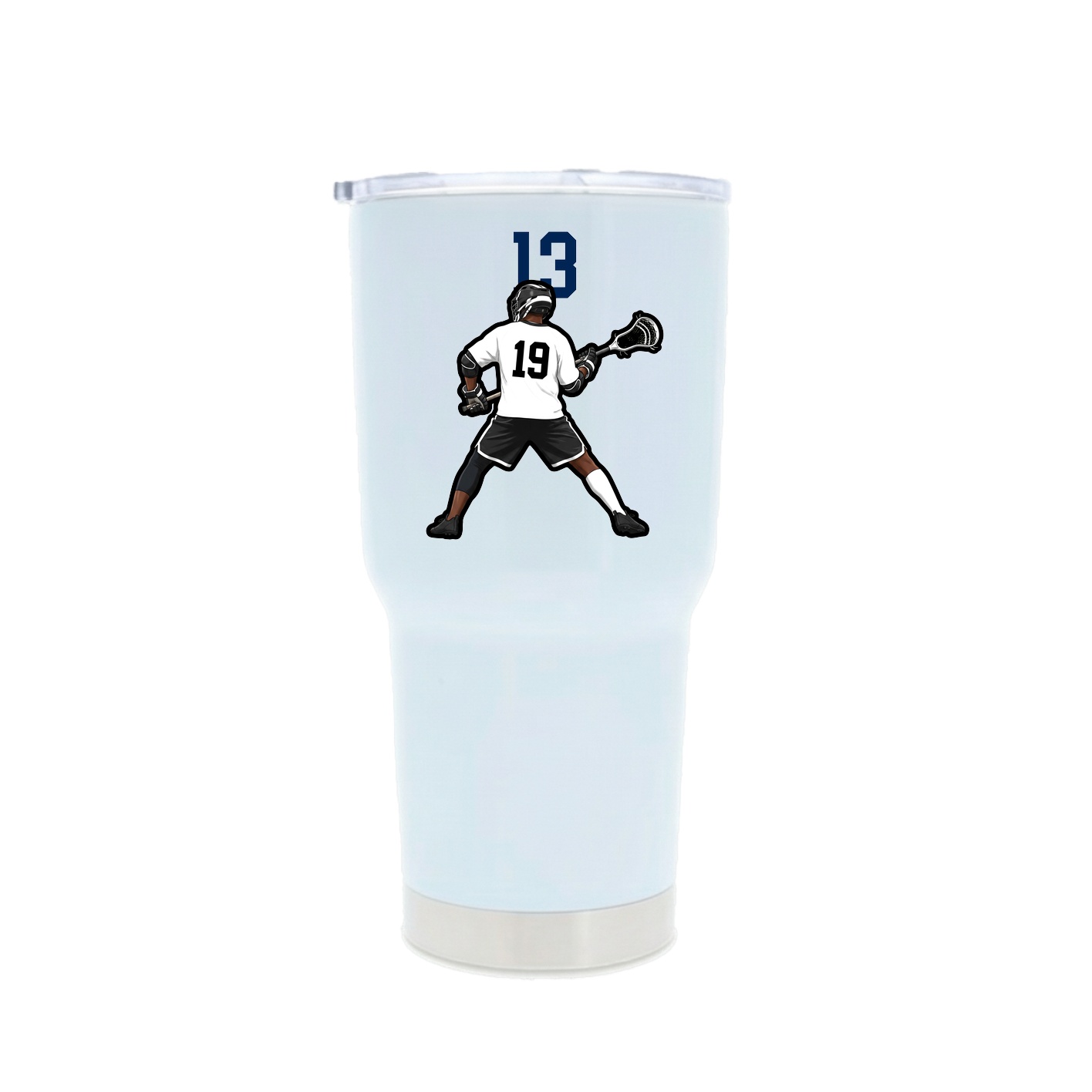 30oz Stainless Steel Tumbler — Number Top in White