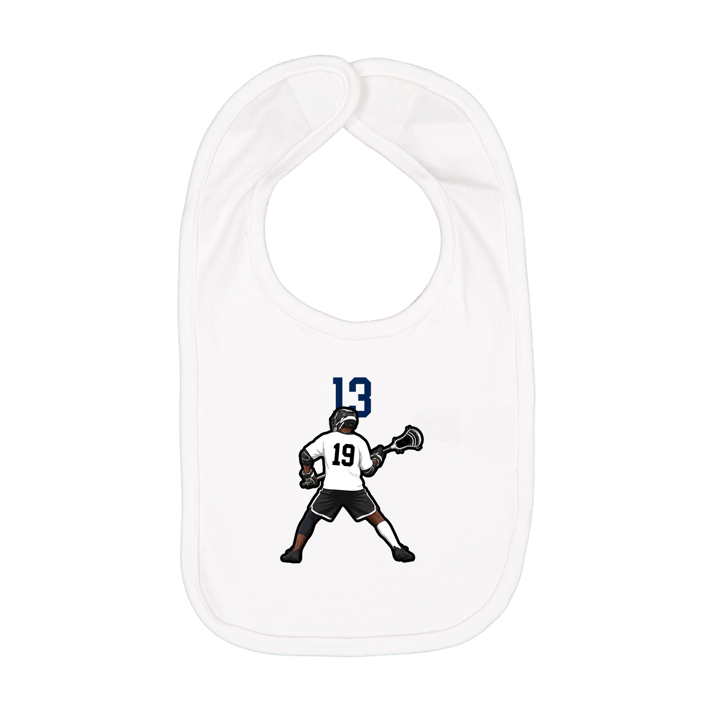 Infant Bib — Number Top in White