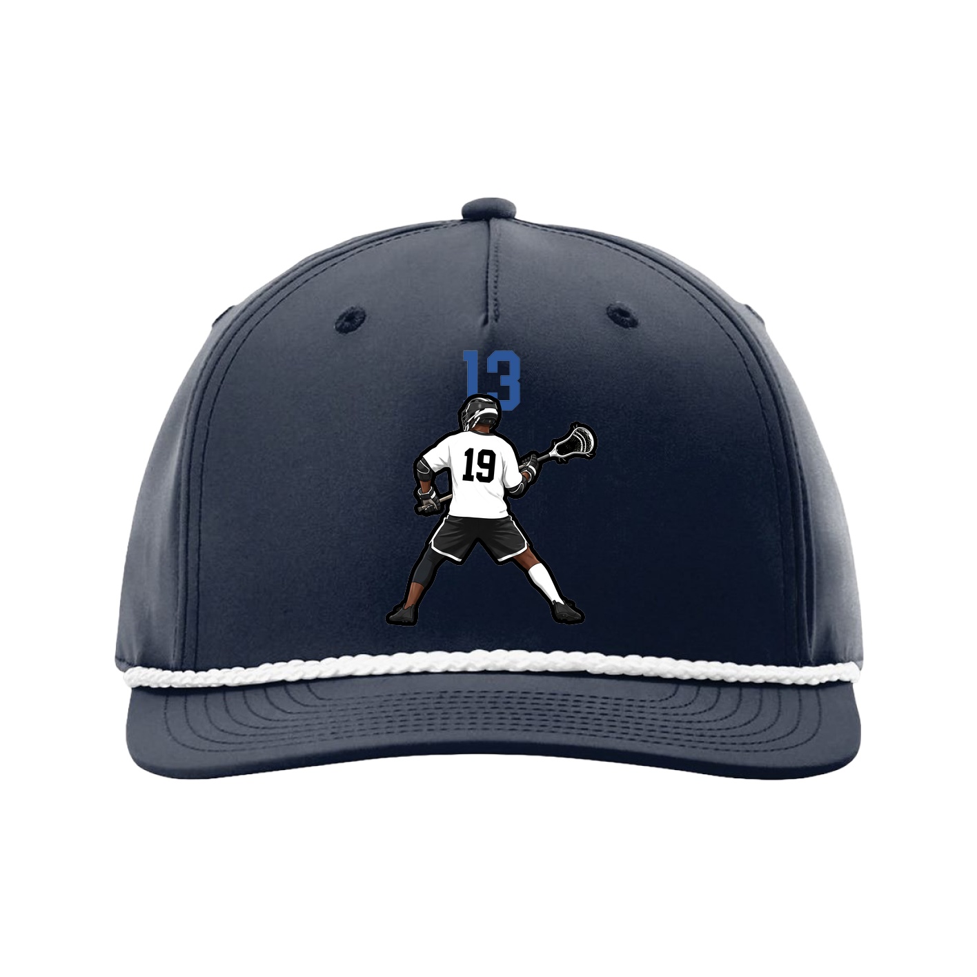 Five-Panel Classic Rope Cap — Number Top in Navy