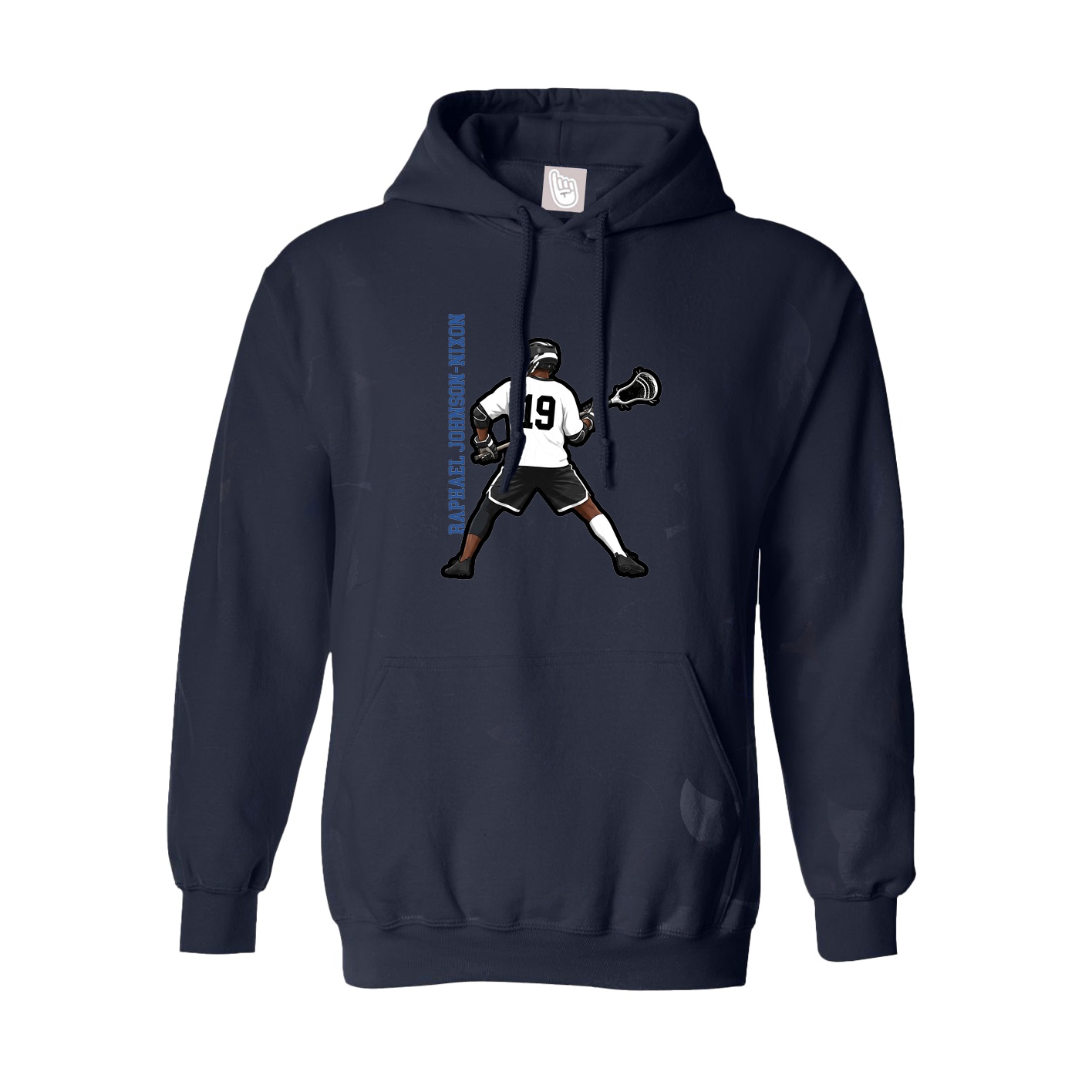 Youth Hoodie — Name Vertical in Navy