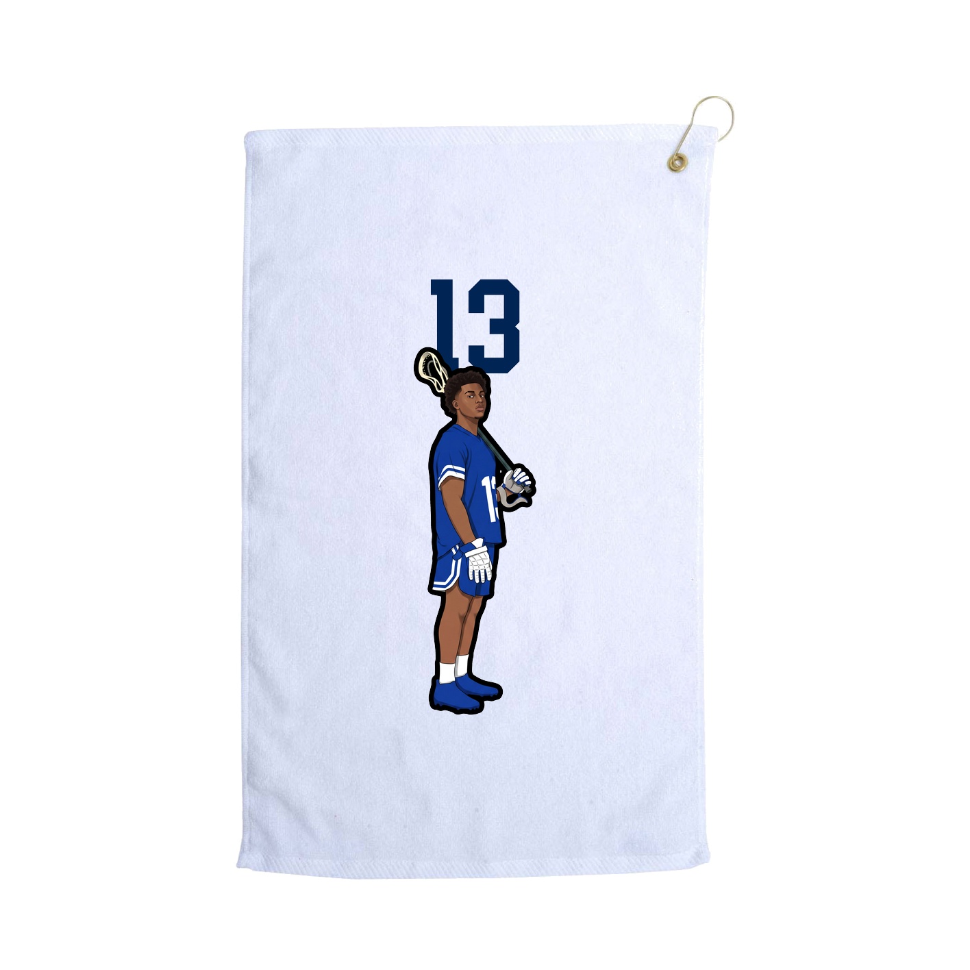 Golf Towel — Number Top in White