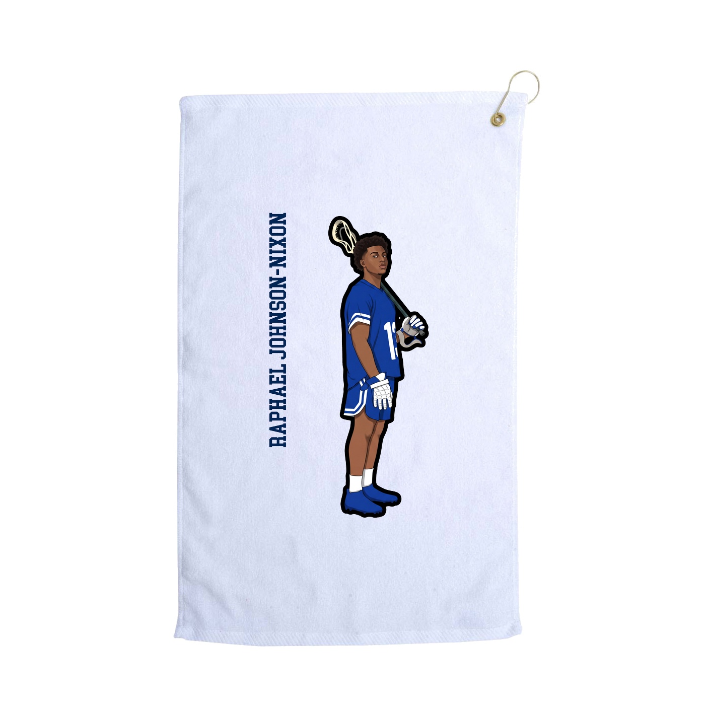 Golf Towel — Name Vertical in White