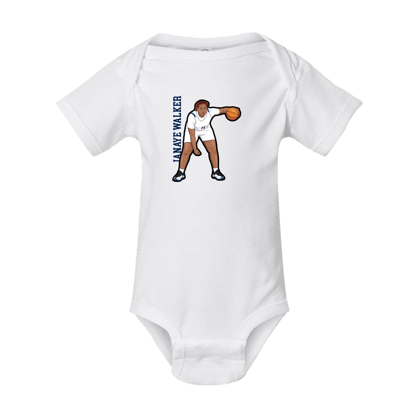 Baby Onesie — Name Vertical in White