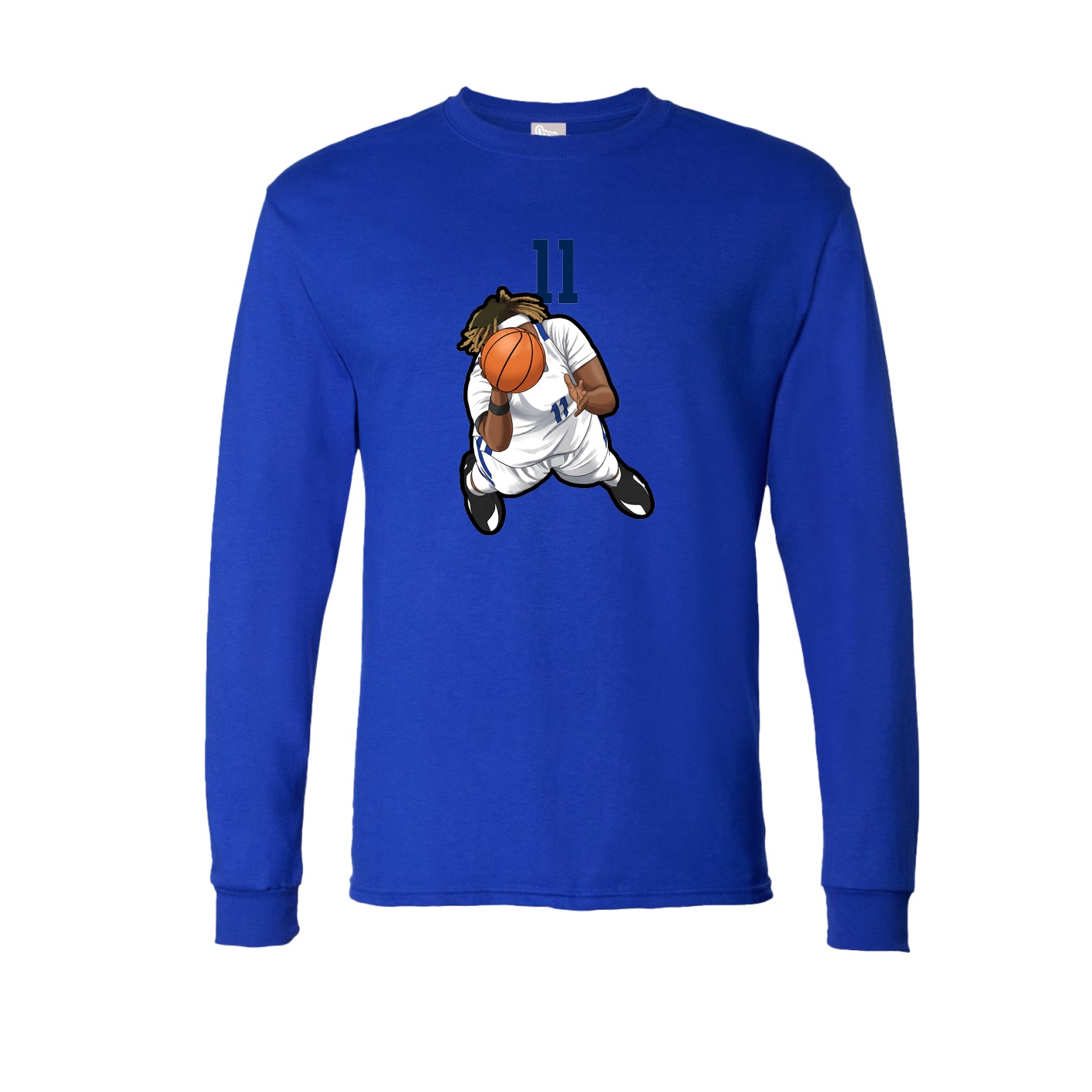 Long Sleeve Tee — Number Top in Royal