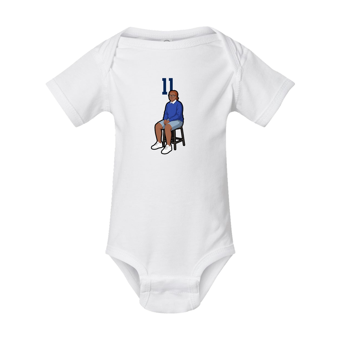 Baby Onesie — Number Top in White