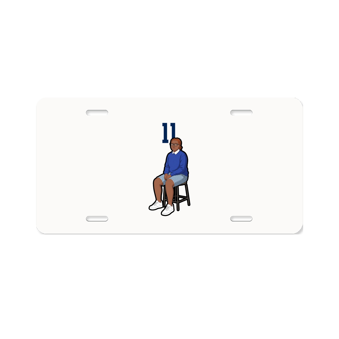 License Plate — Number Top in Classic