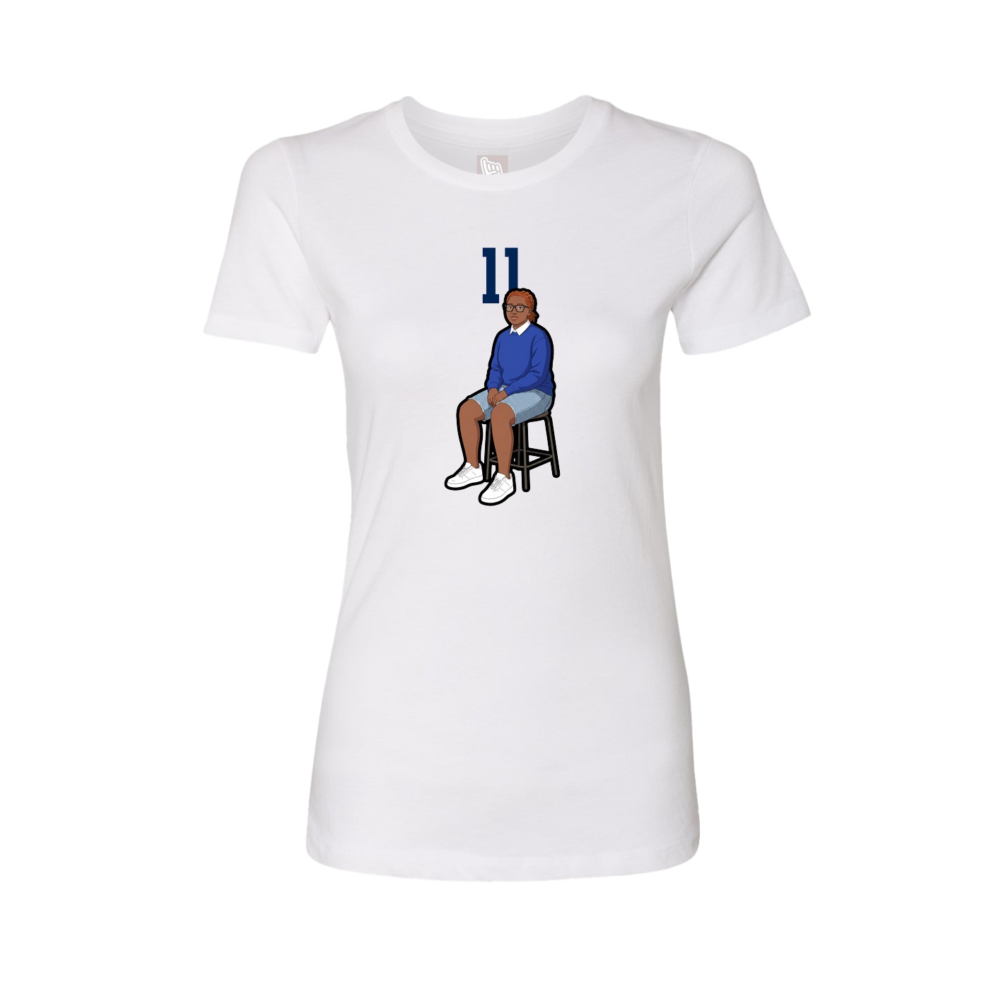 Fitted Women's Tee — Number Top in White