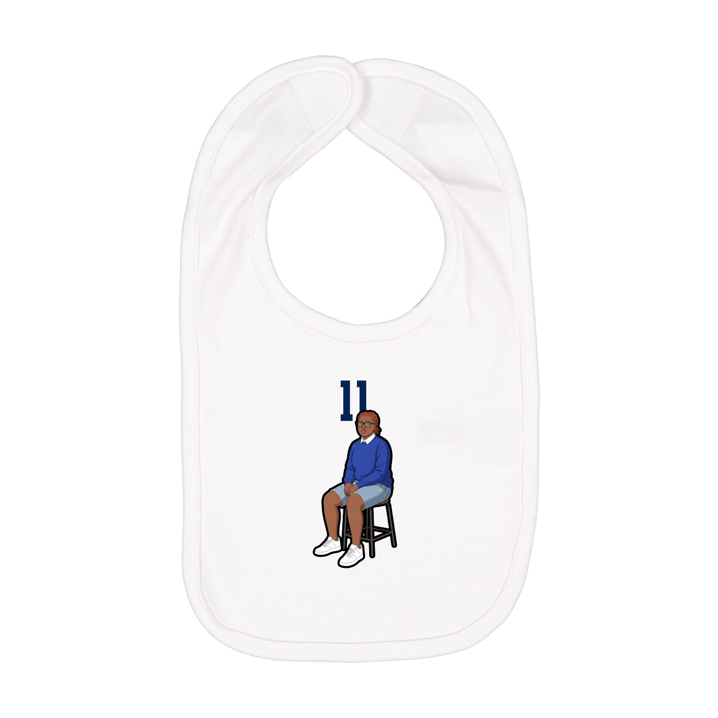 Infant Bib — Number Top in White