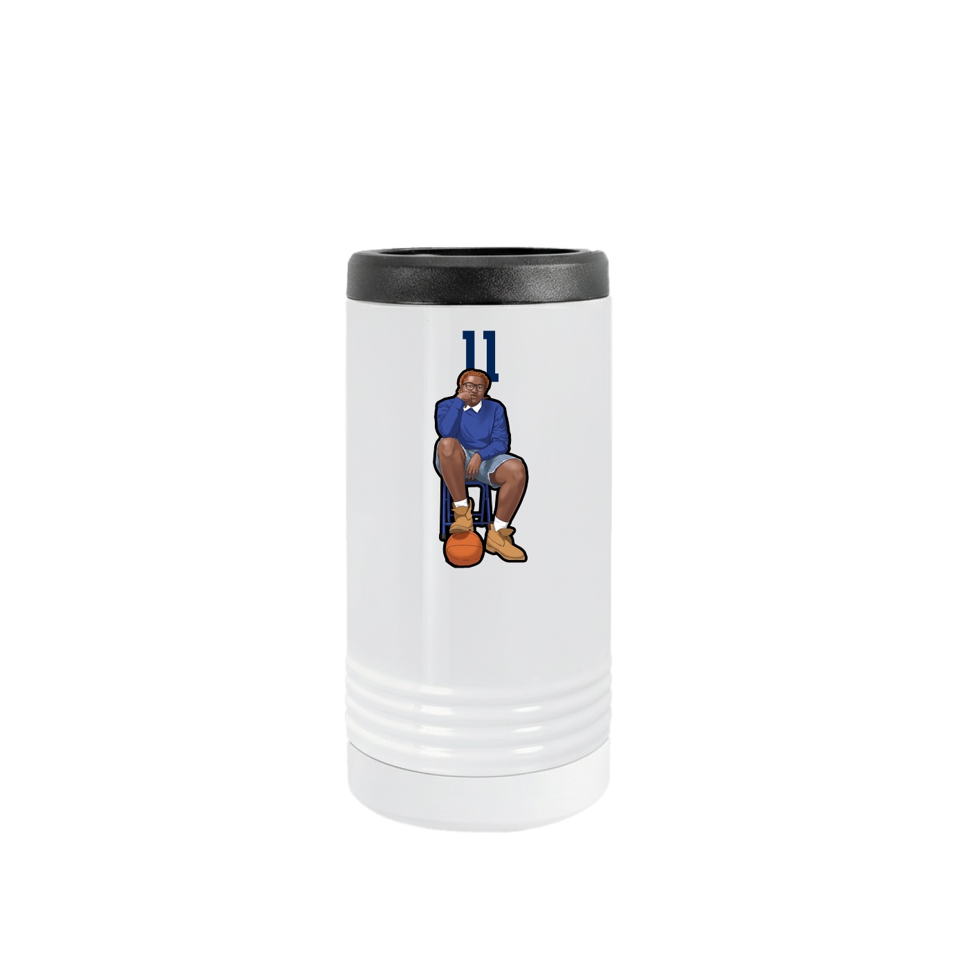 Slim Beverage Holder — Number Top in White