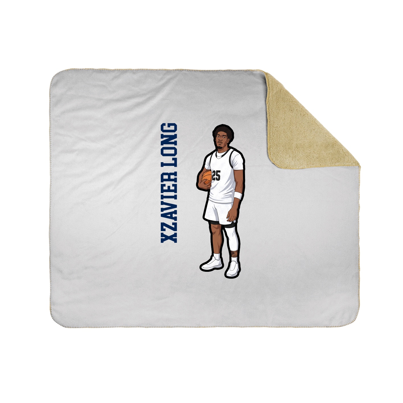 Throw Blanket — Name Vertical in White