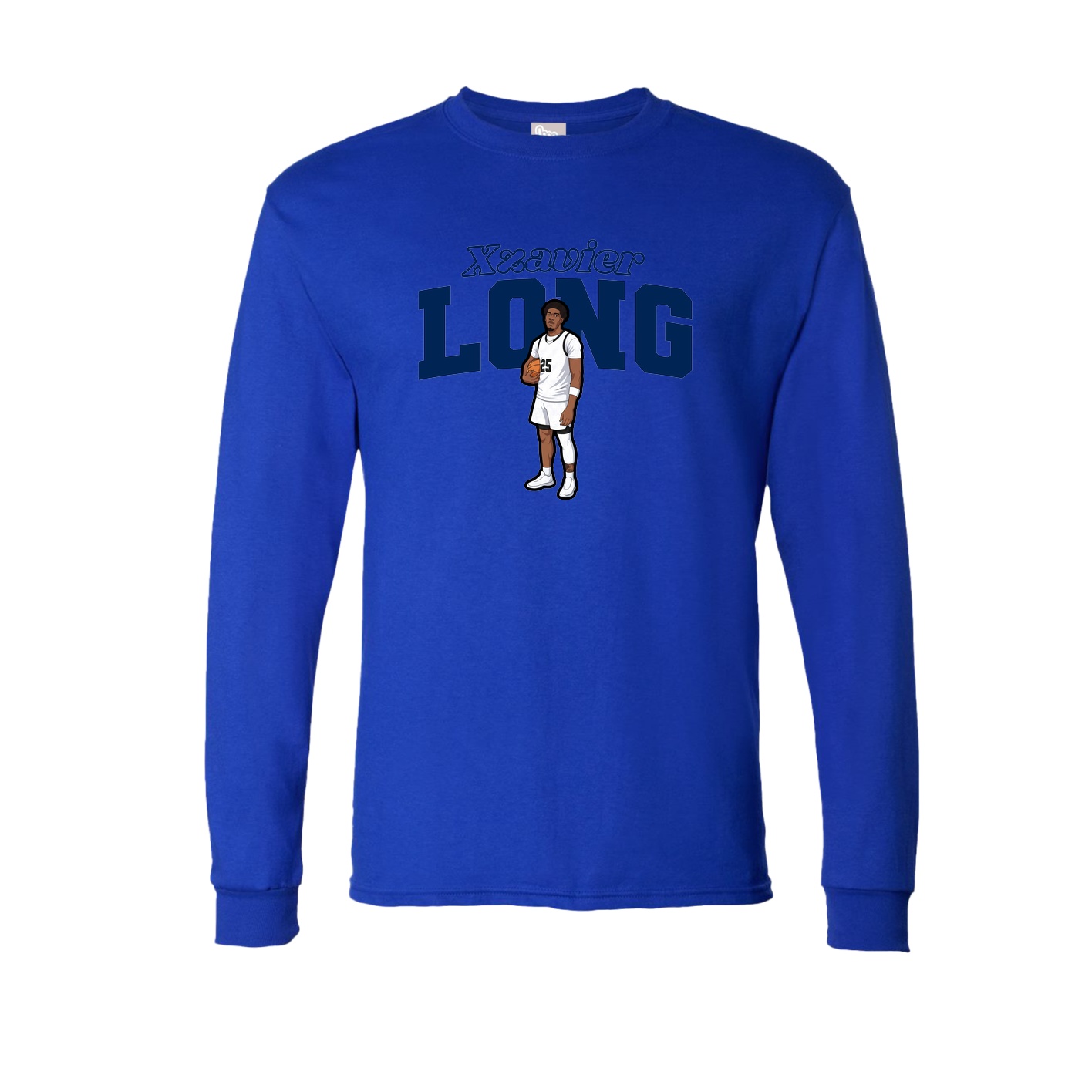 Long Sleeve Tee — Name Arch in Royal