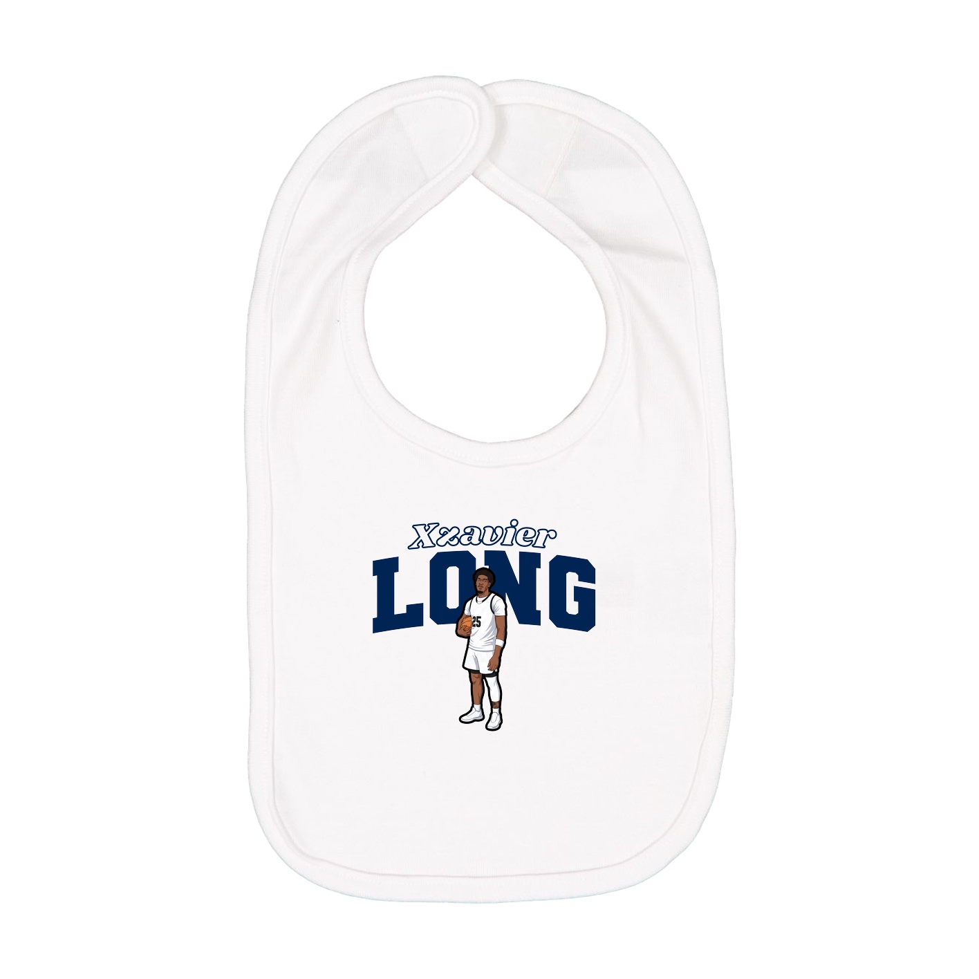 Infant Bib — Name Arch in White