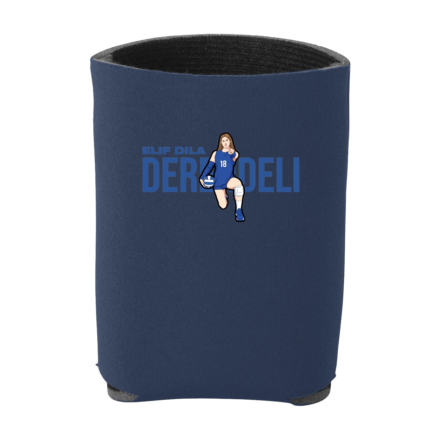 Can Holder — Player Name in Navy