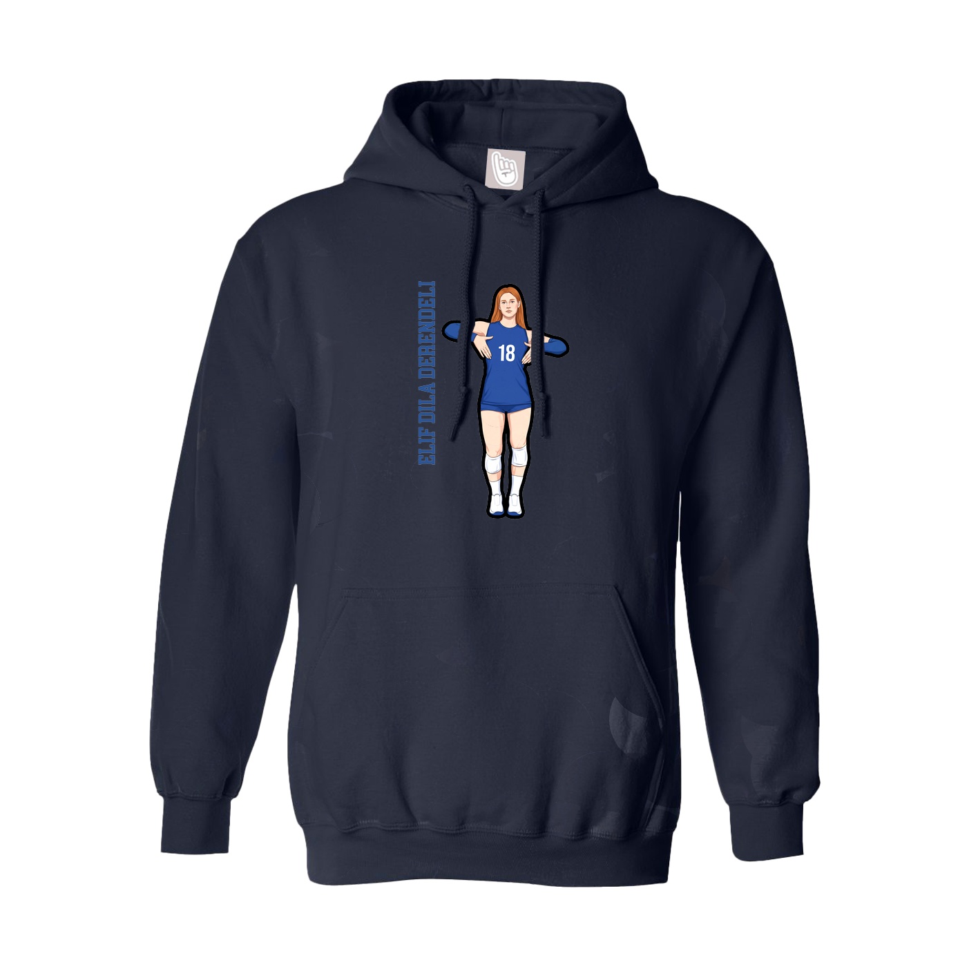 Youth Hoodie — Name Vertical in Navy