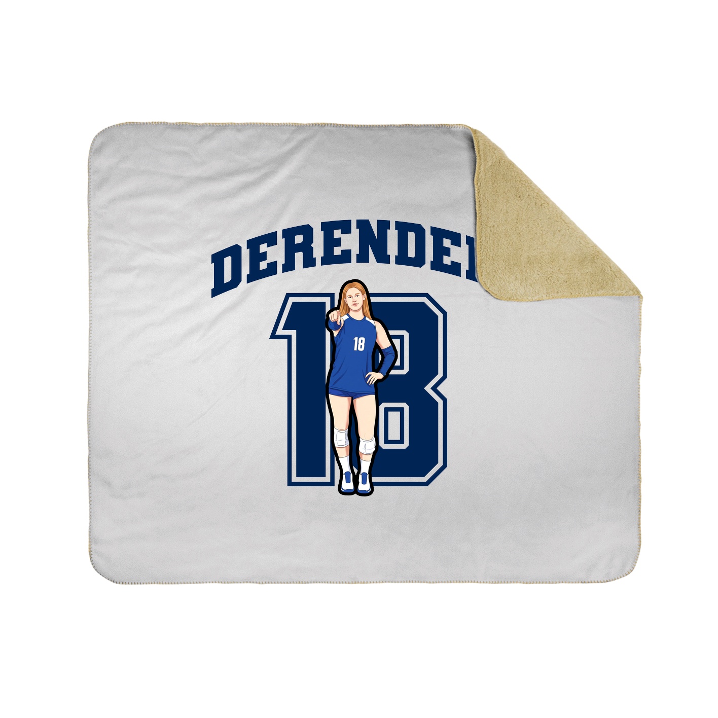 Throw Blanket — Number in White
