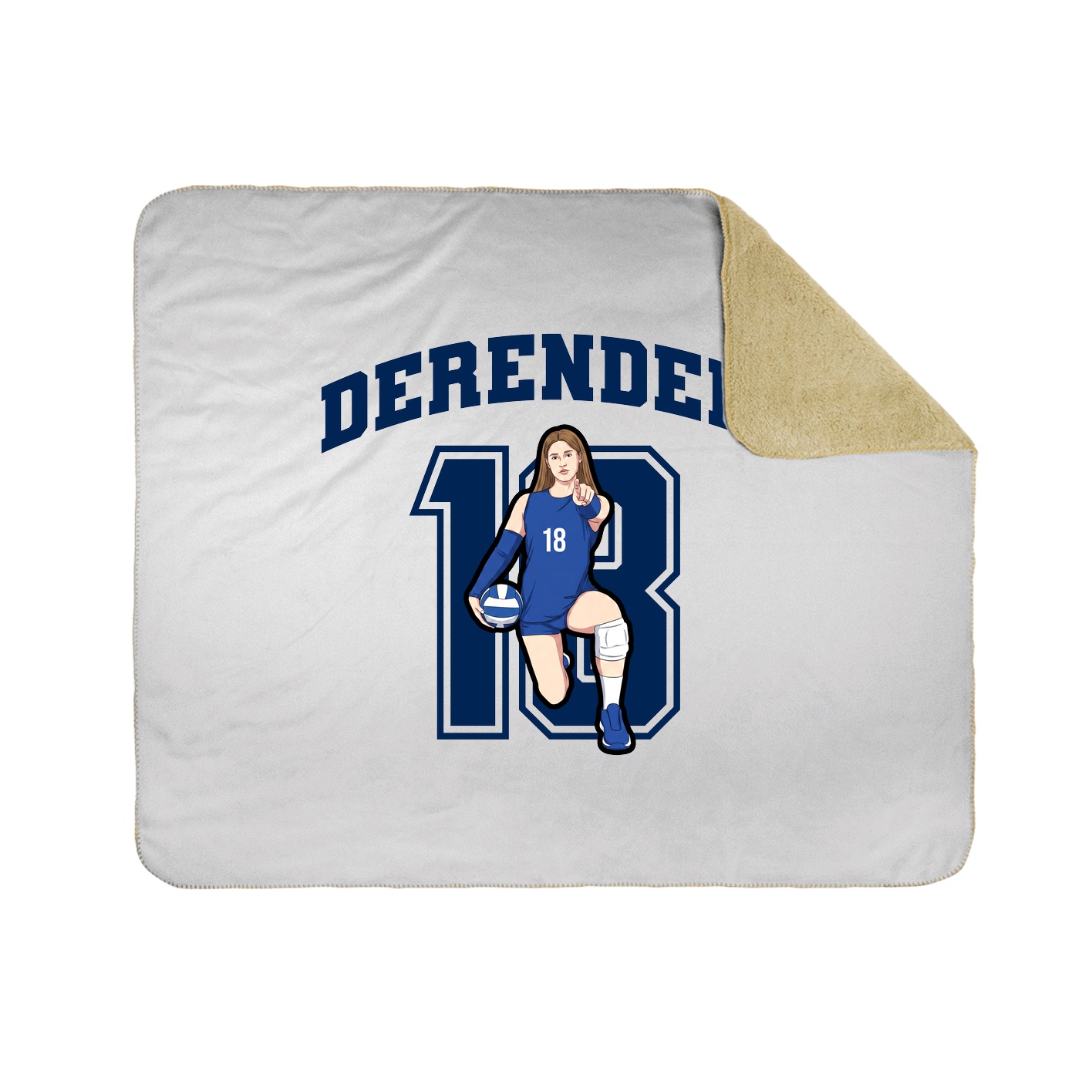 Throw Blanket — Number in White