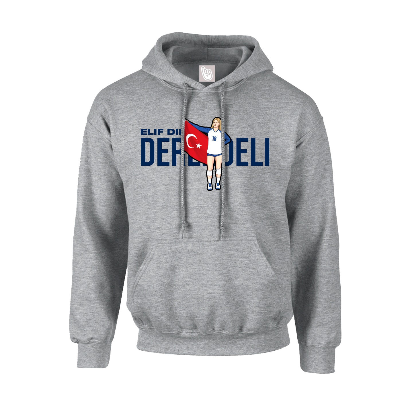 Hoodie — Player Name in Grey