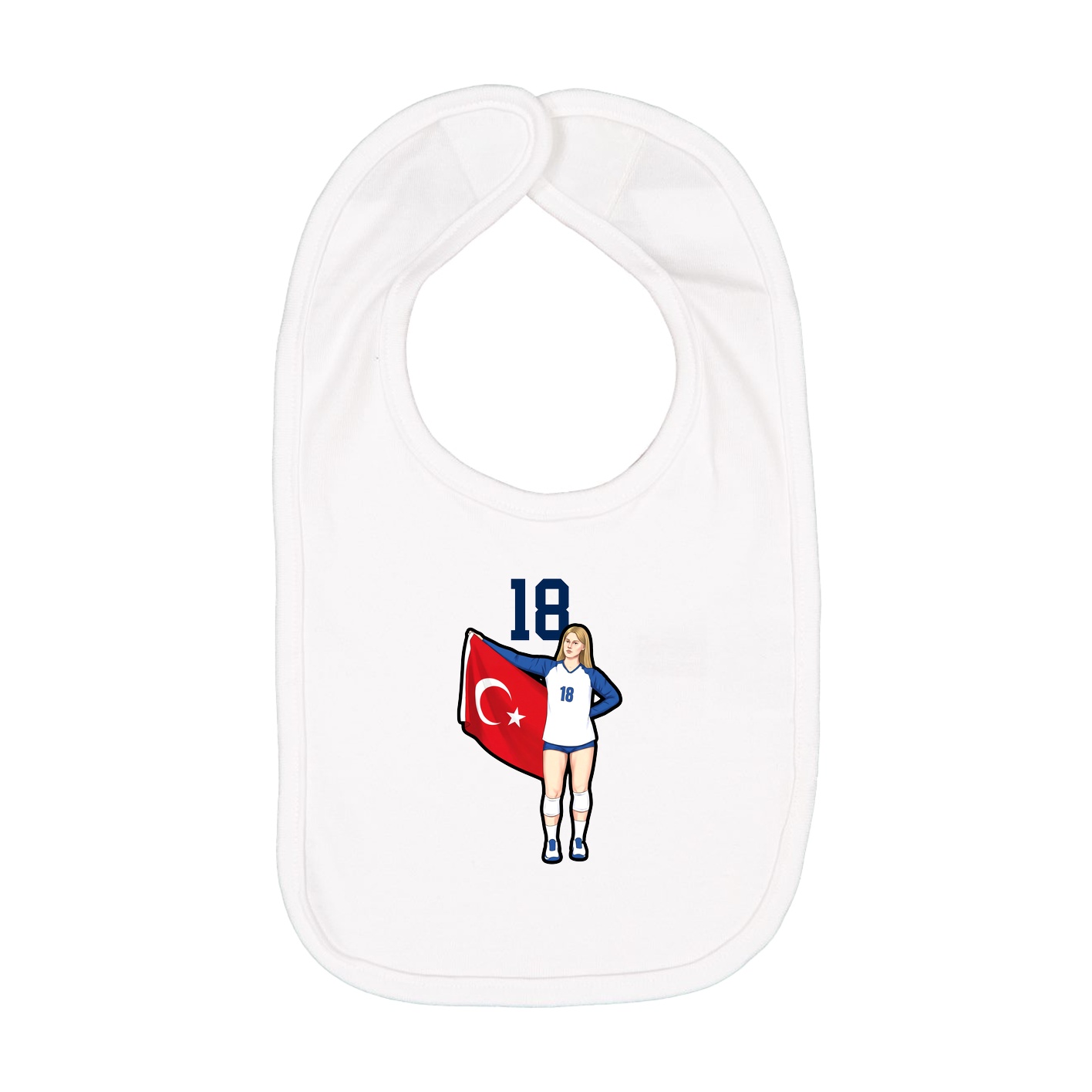 Infant Bib — Number Top in White