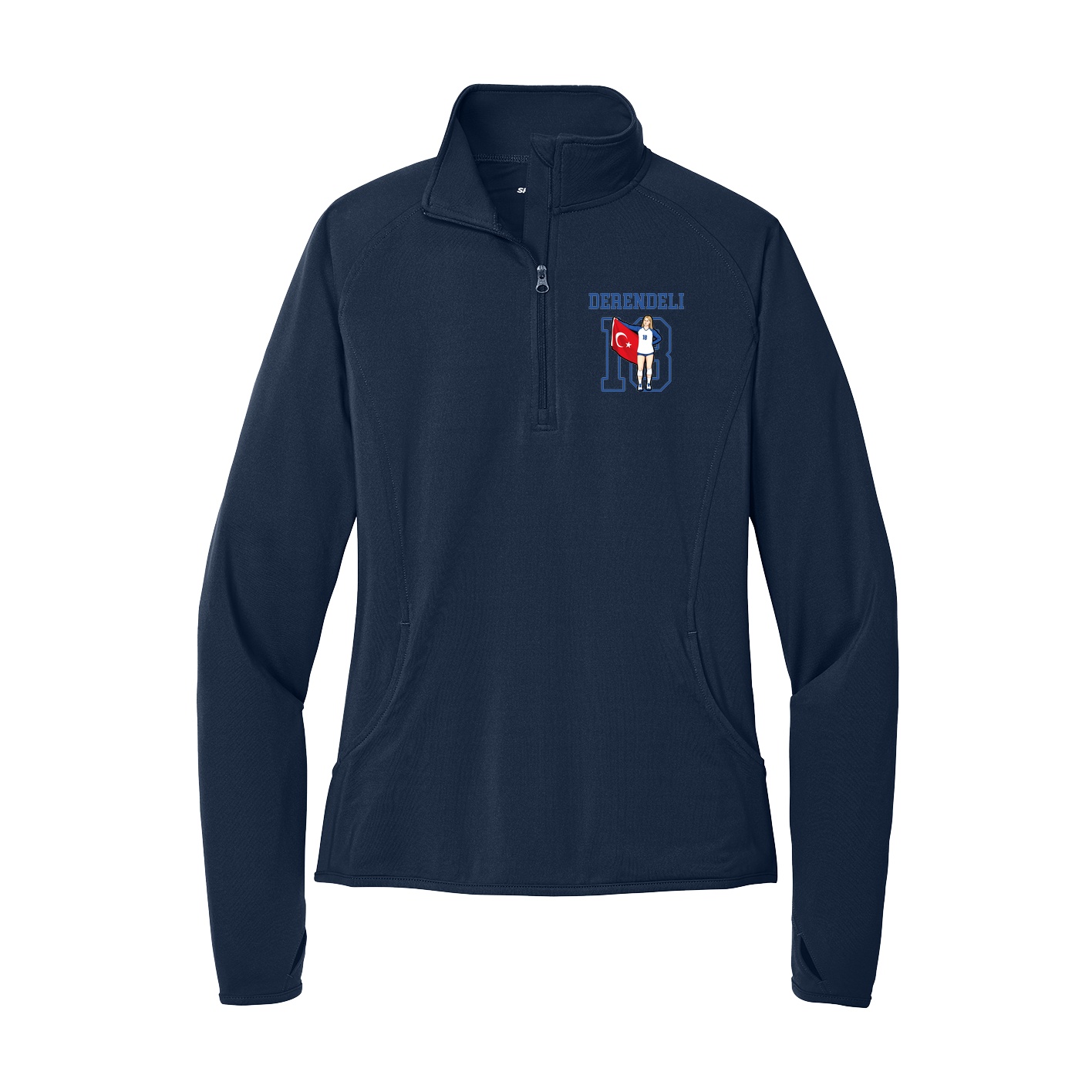 Women's Q-Zip Pullover — Shirsey in Navy