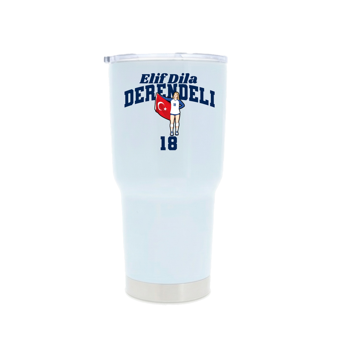 30oz Stainless Steel Tumbler — Signature Arch in White