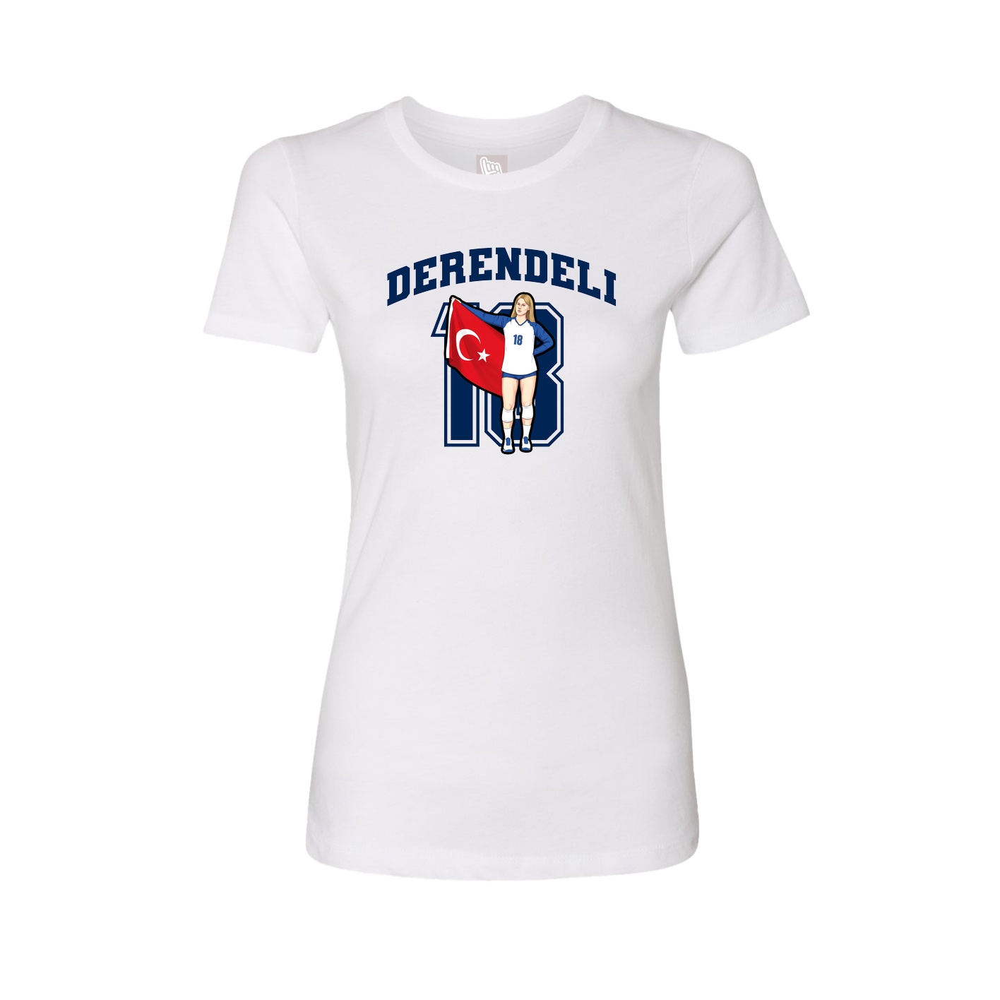Fitted Women's Tee — Number in White