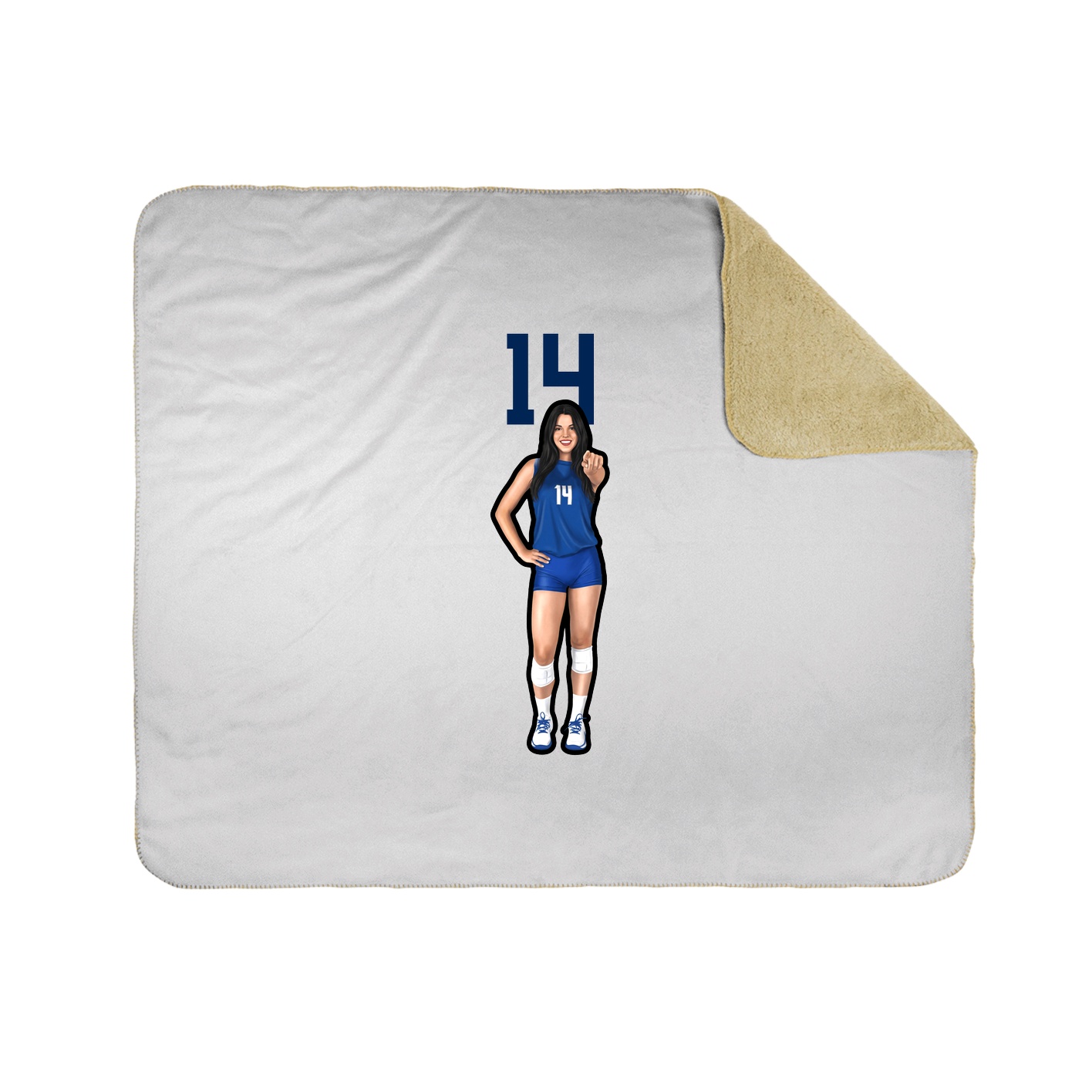 Throw Blanket — Number Top in White