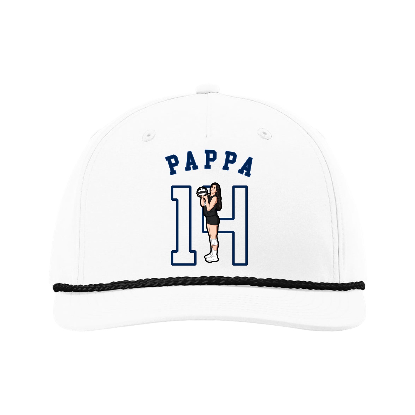 Five-Panel Classic Rope Cap — Shirsey Arch in White