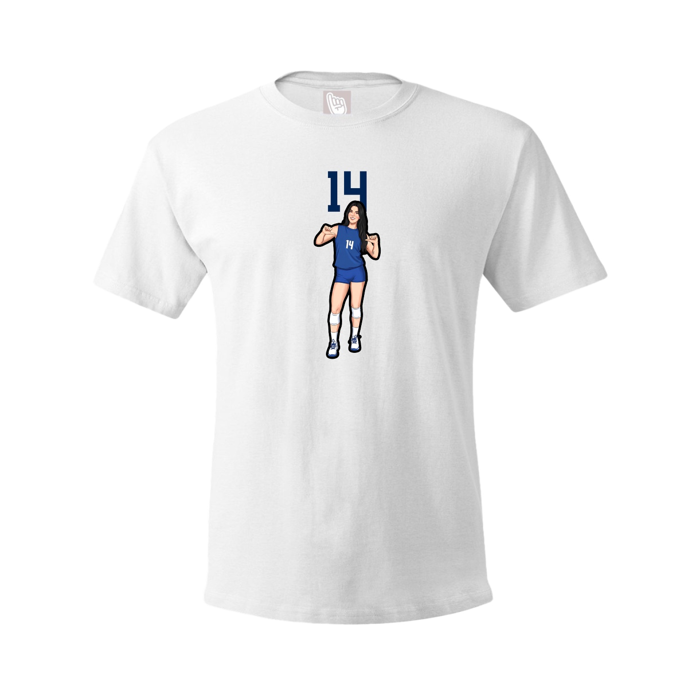Youth Tee — Number Top in White