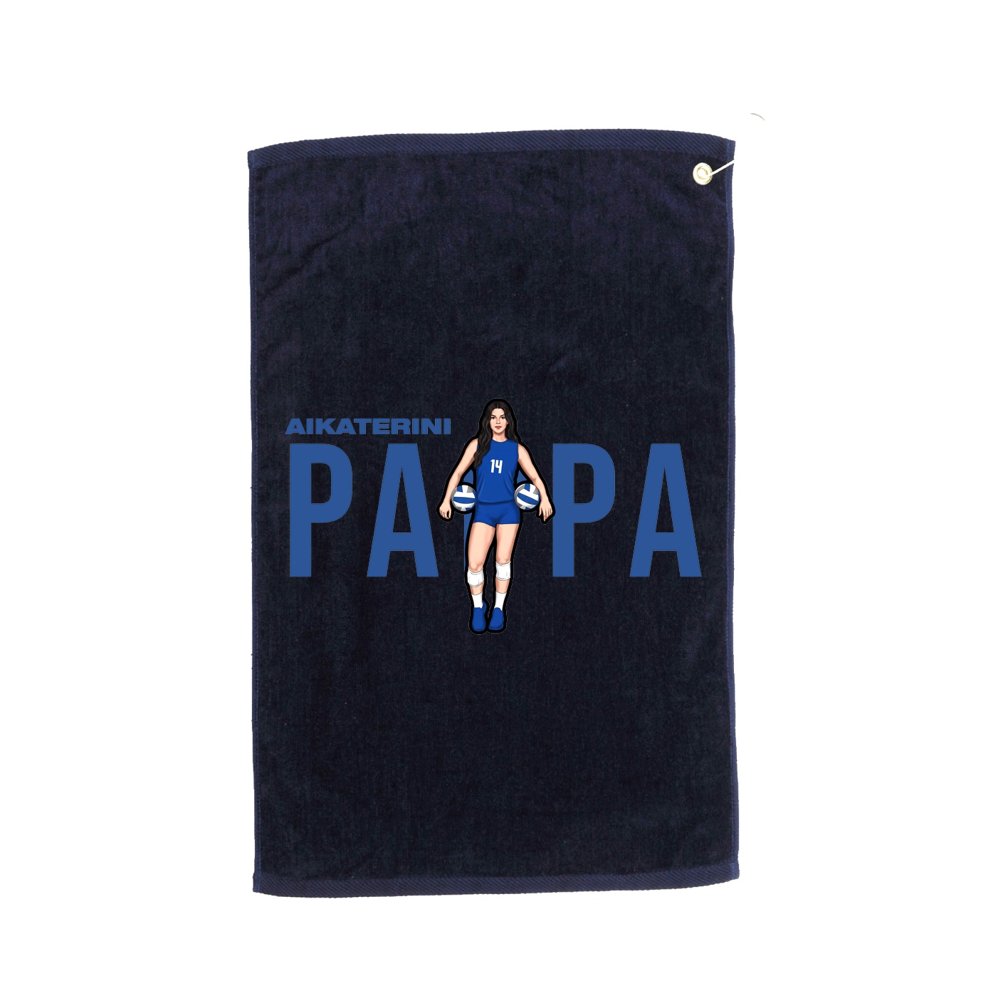Golf Towel — Player Name in Navy