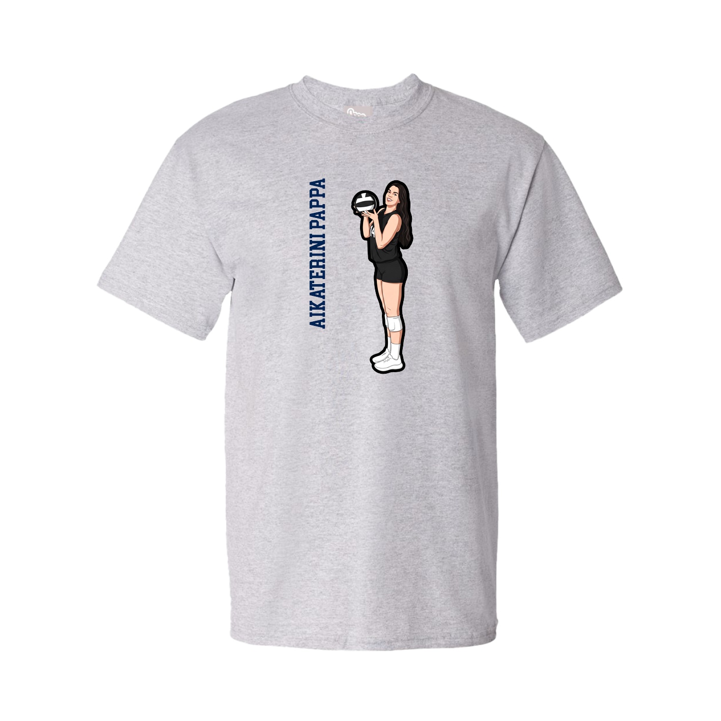 Tee — Name Vertical in Grey