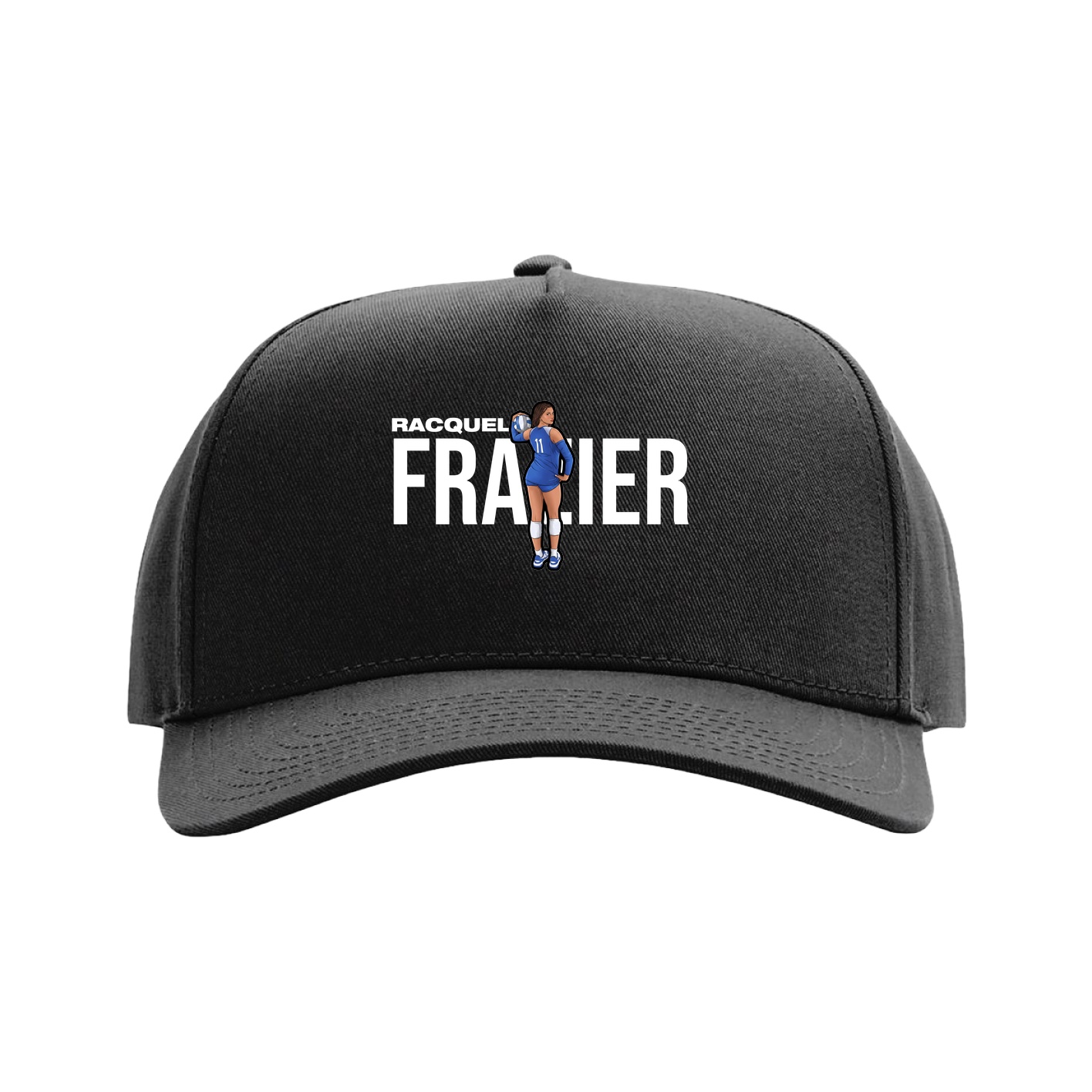 Full Fabric Five-Panel Champ Cap — Player Name in Black