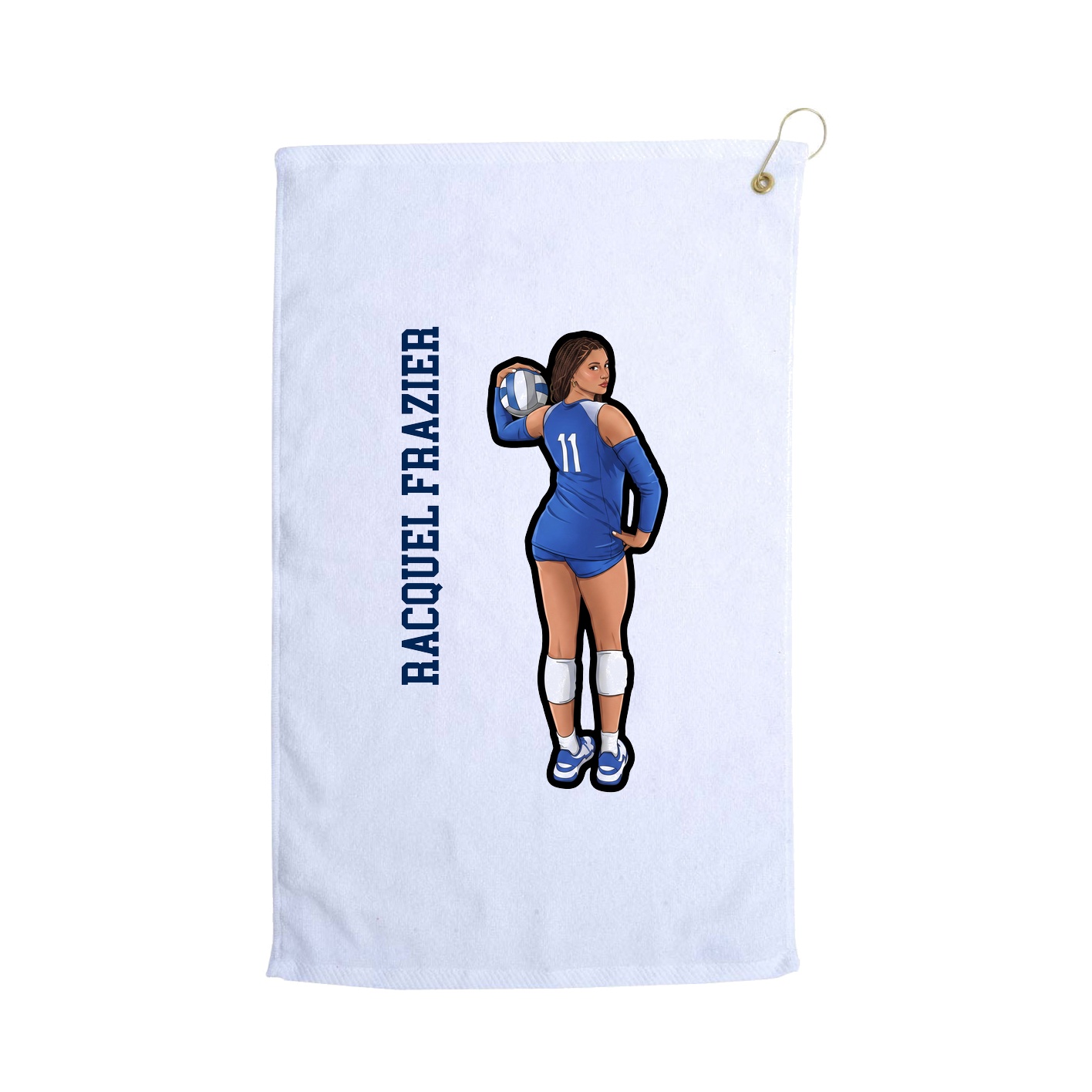 Golf Towel — Name Vertical in White