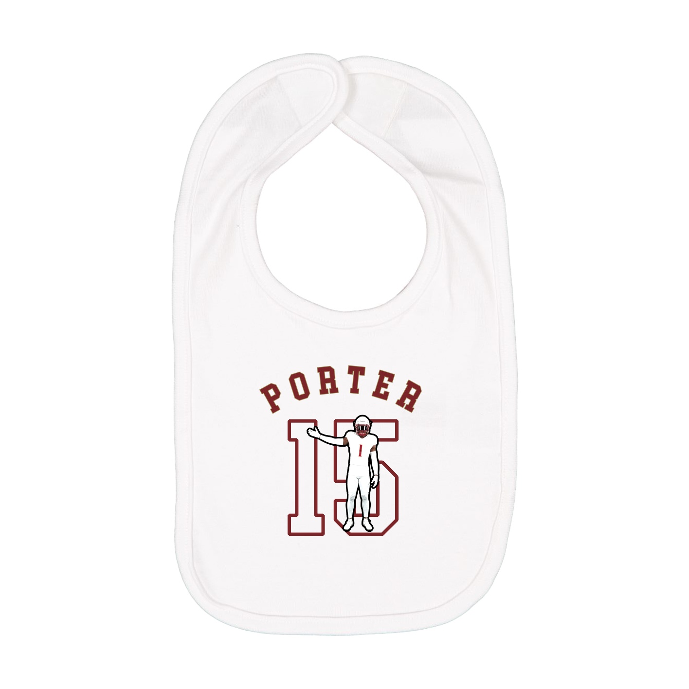 Infant Bib — Shirsey Arch in White