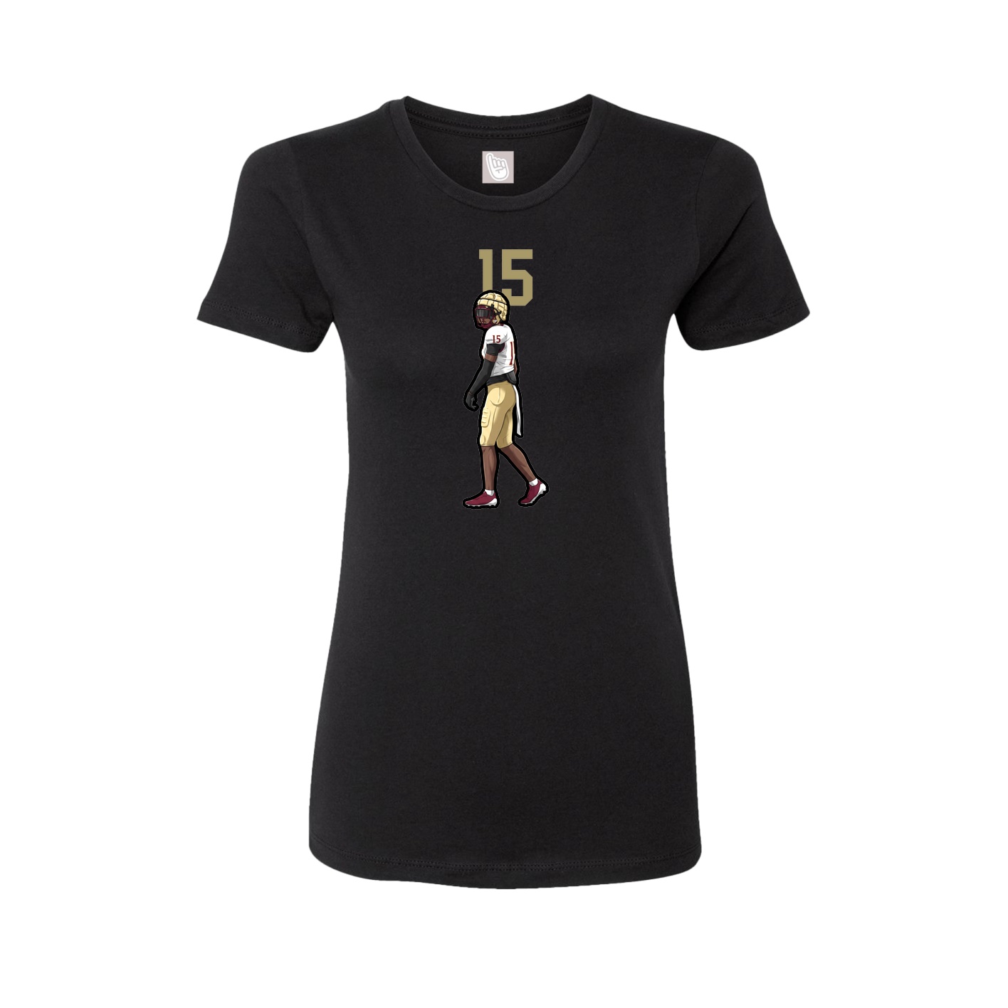 Fitted Women's Tee — Number Top in Black