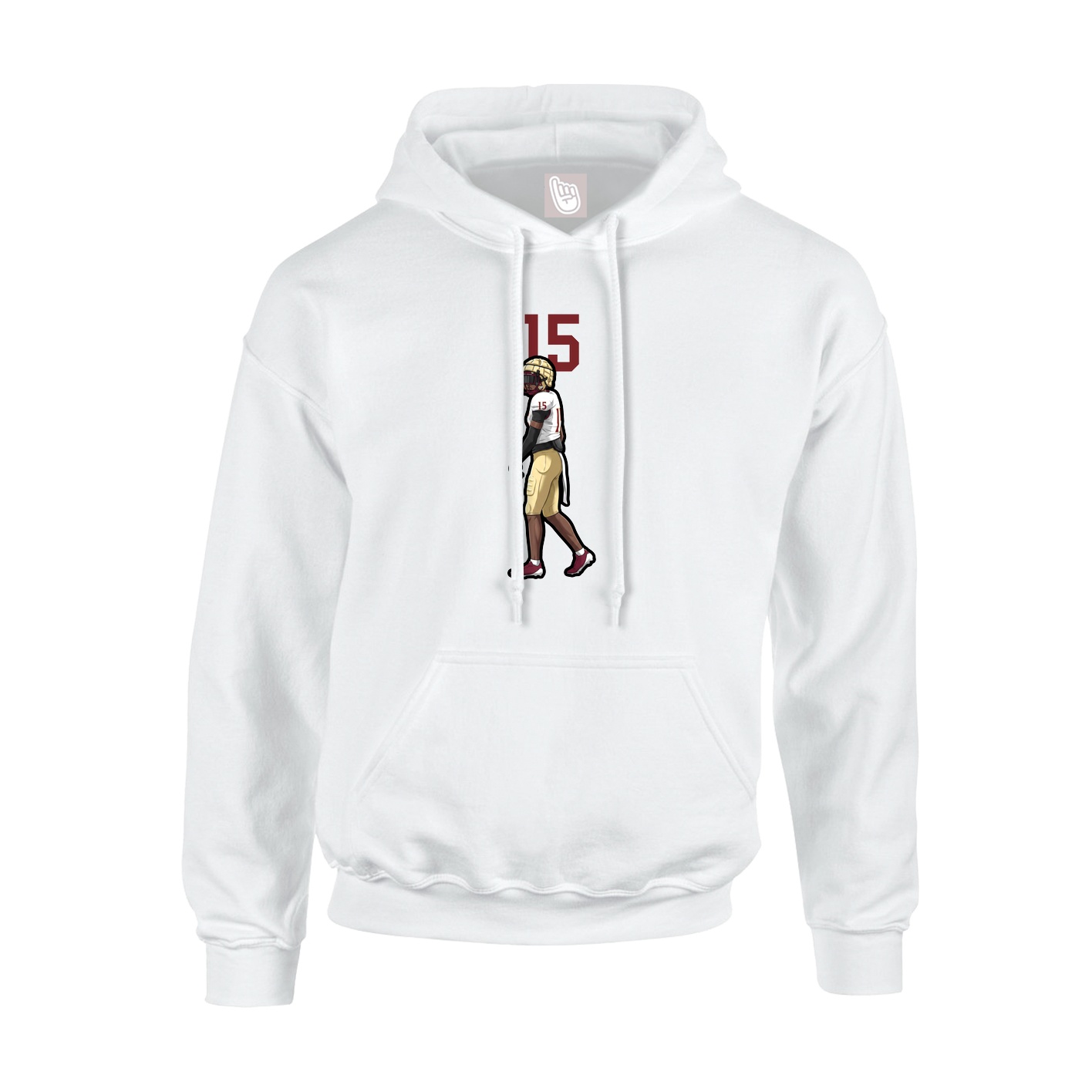 Youth Hoodie — Number Top in White