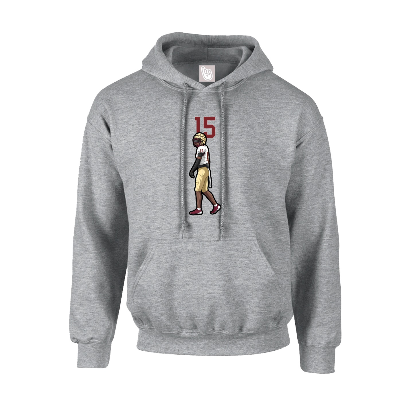 Youth Hoodie — Number Top in Grey