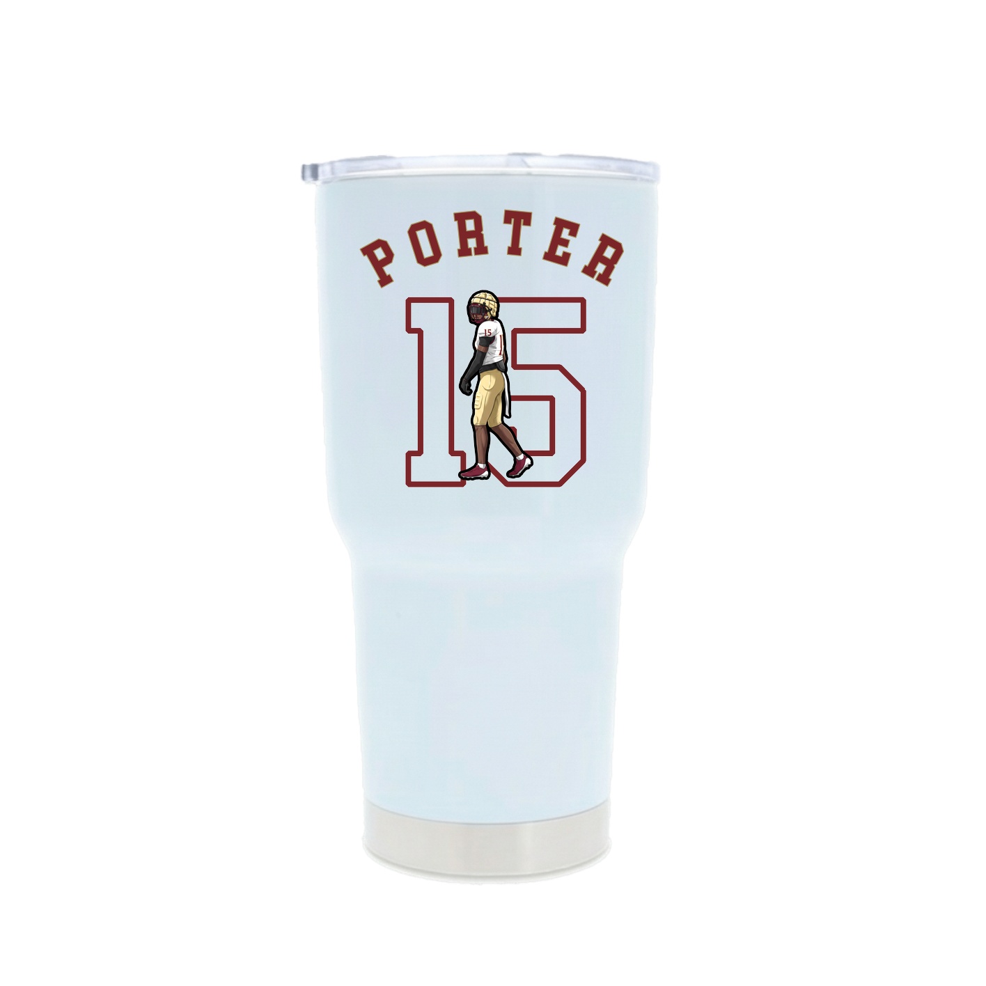 30oz Stainless Steel Tumbler — Shirsey Arch in White