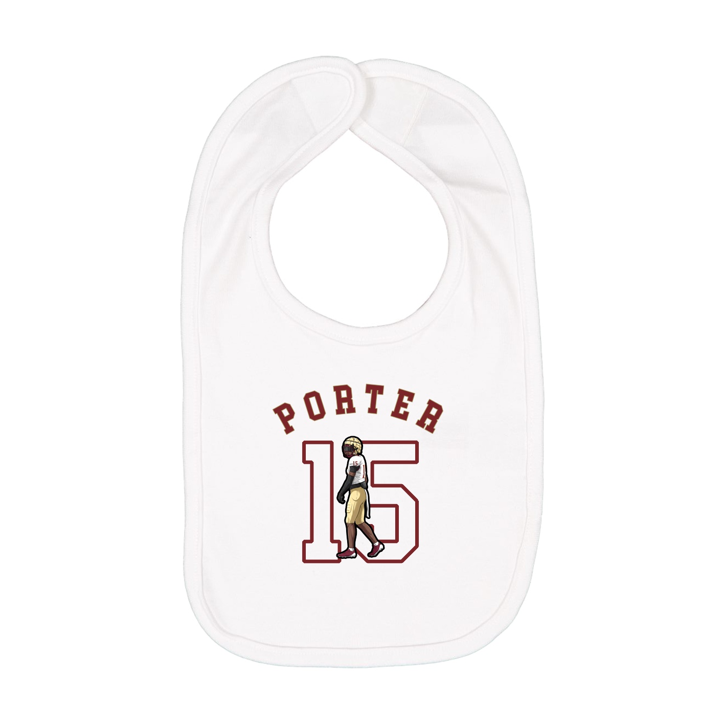 Infant Bib — Shirsey Arch in White