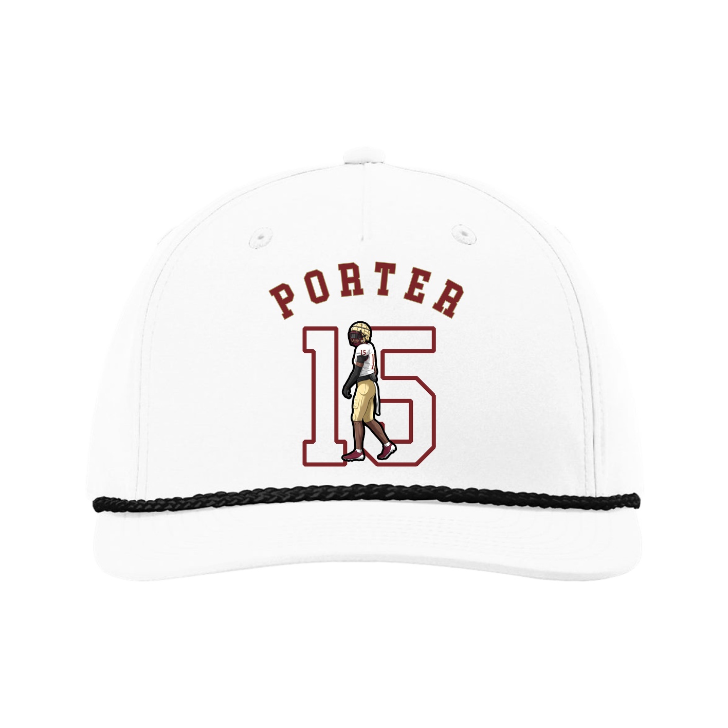 Five-Panel Classic Rope Cap — Shirsey Arch in White