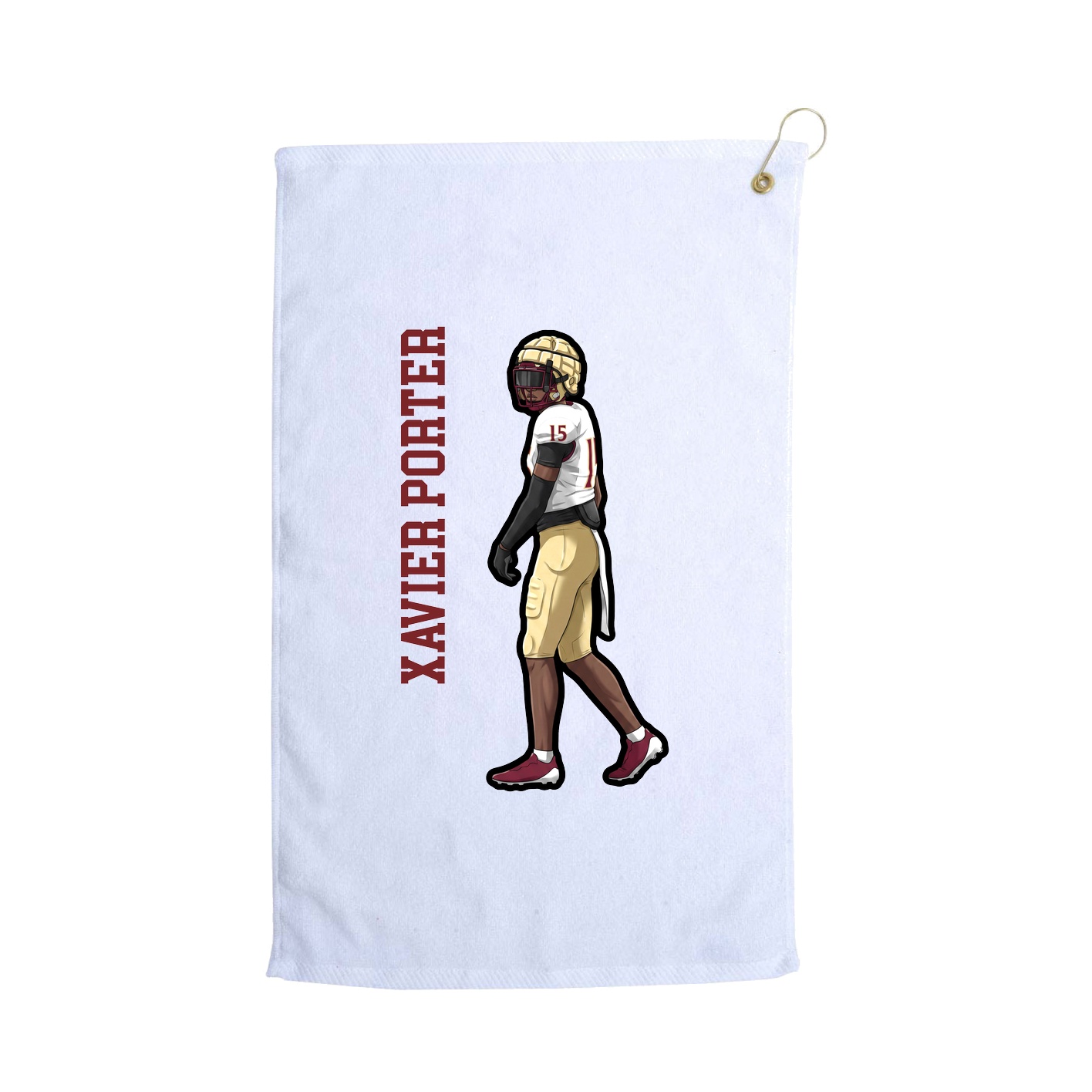 Golf Towel — Name Vertical in White