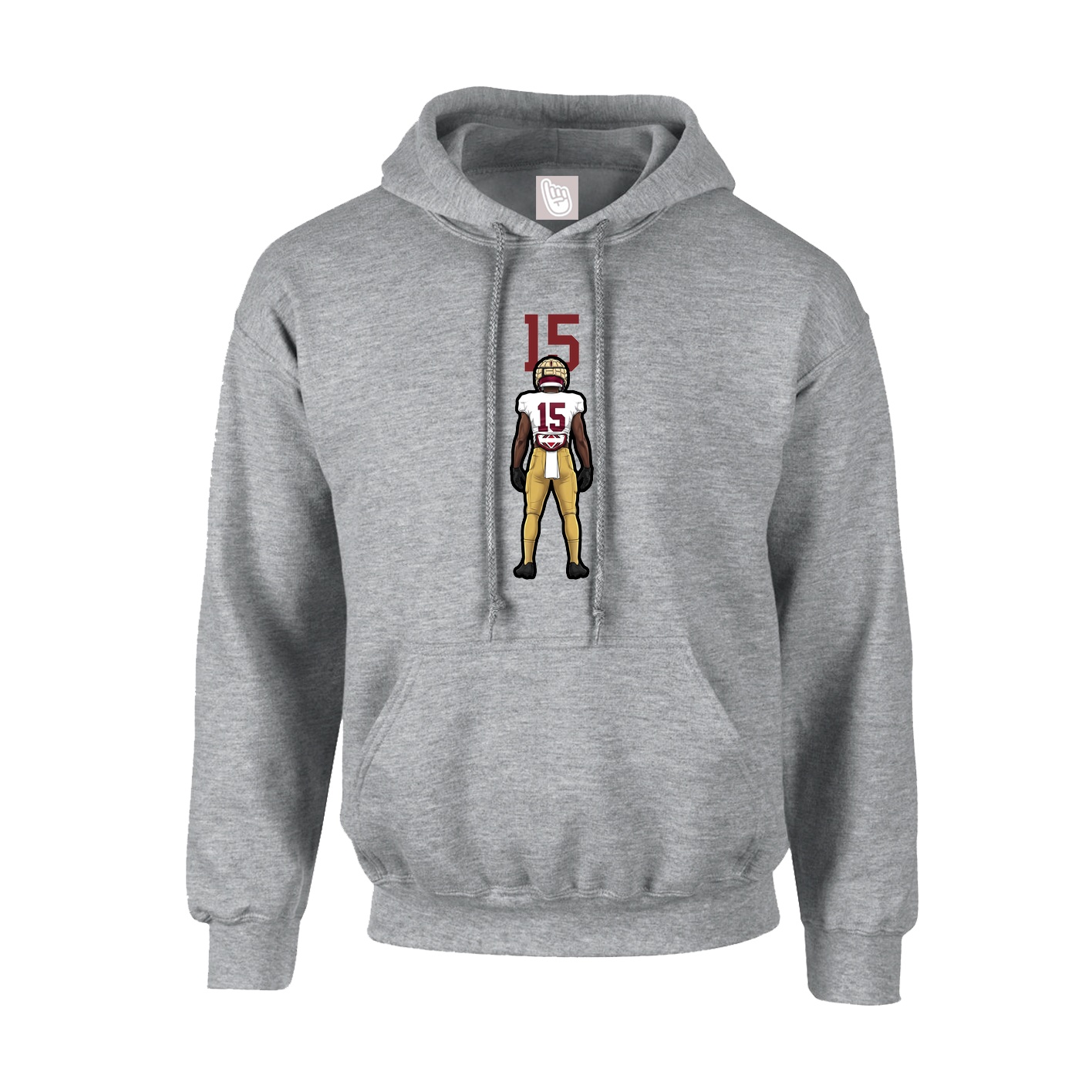 Youth Hoodie — Number Top in Grey