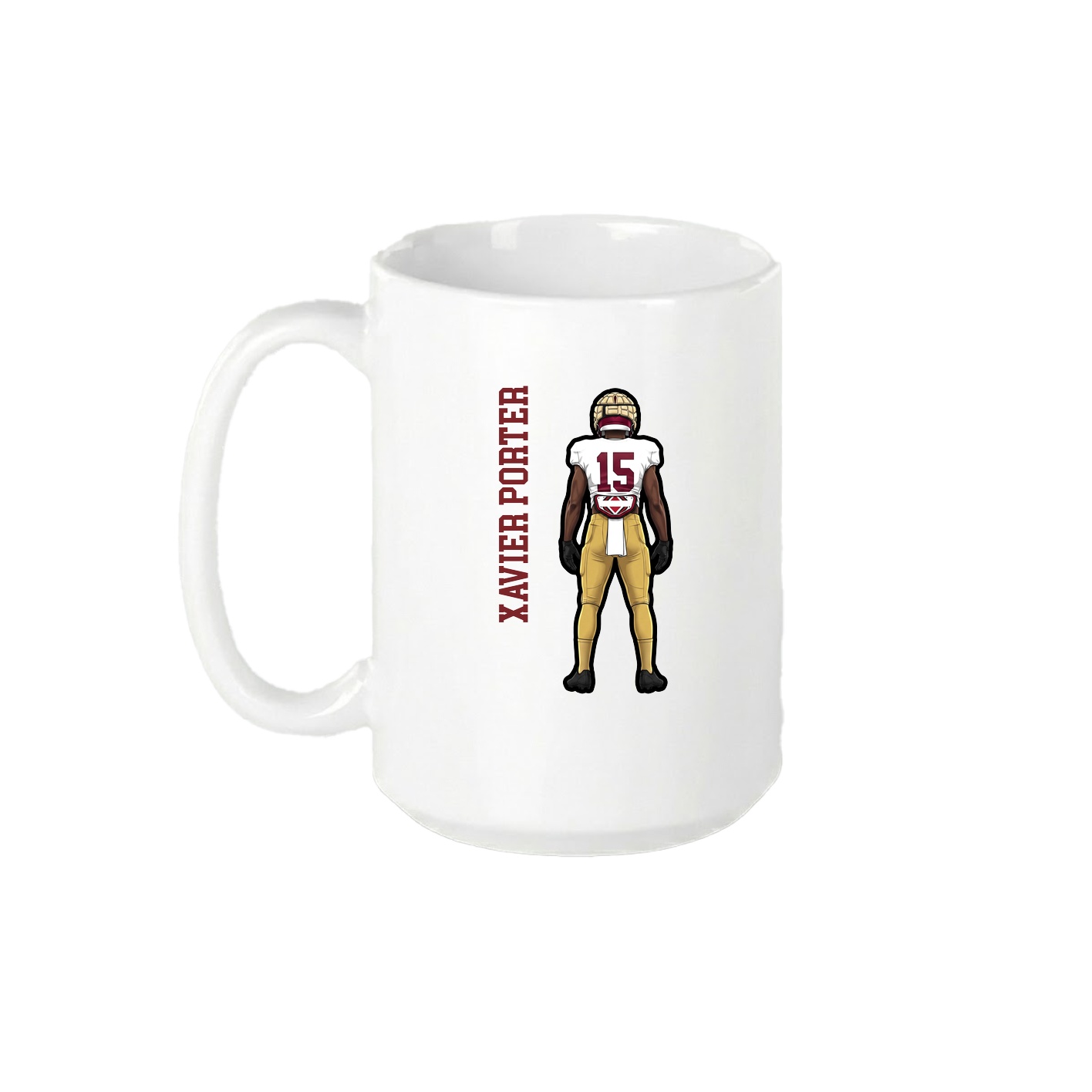 15oz Coffee Mug — Name Vertical in White