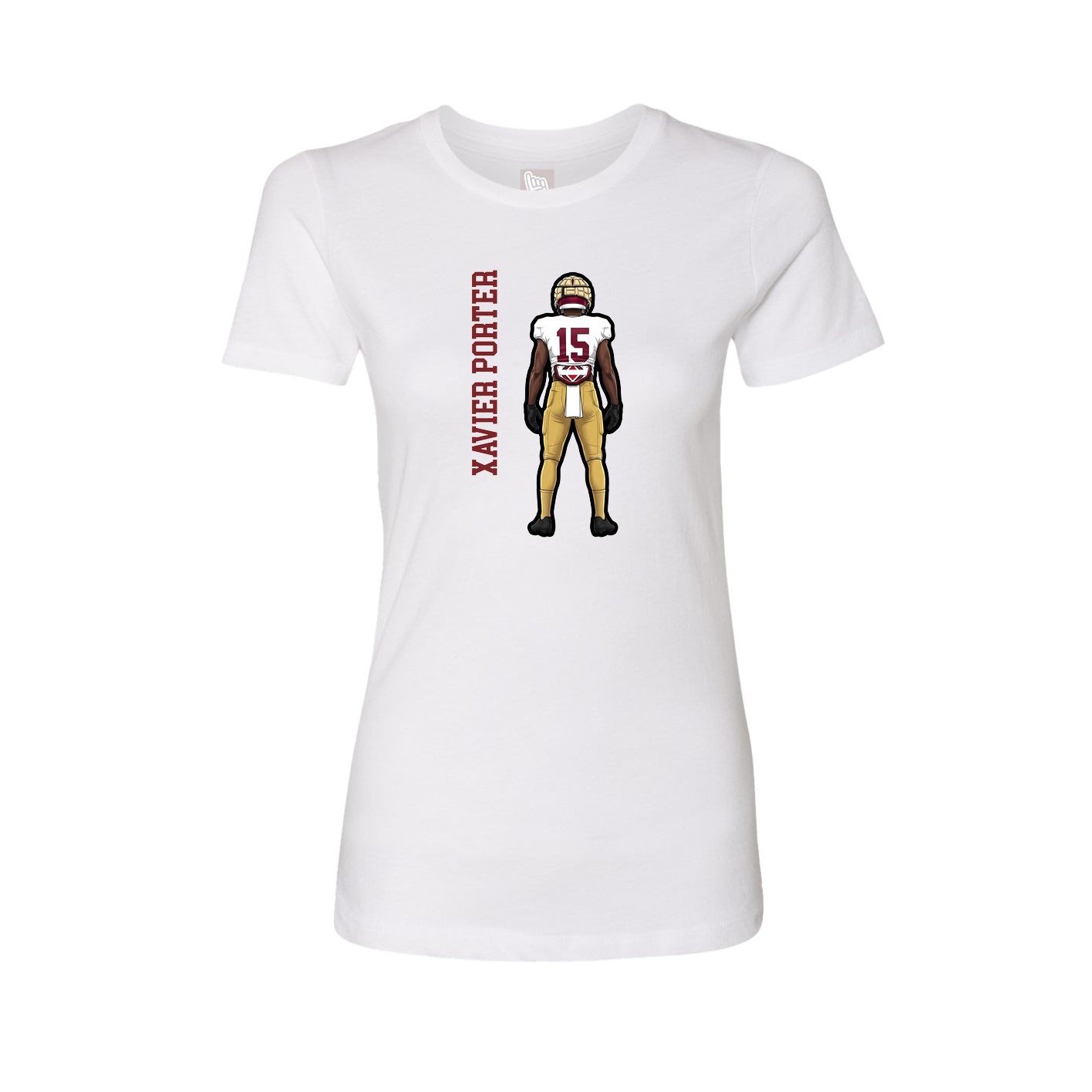 Womens Tee — Name Vertical in White