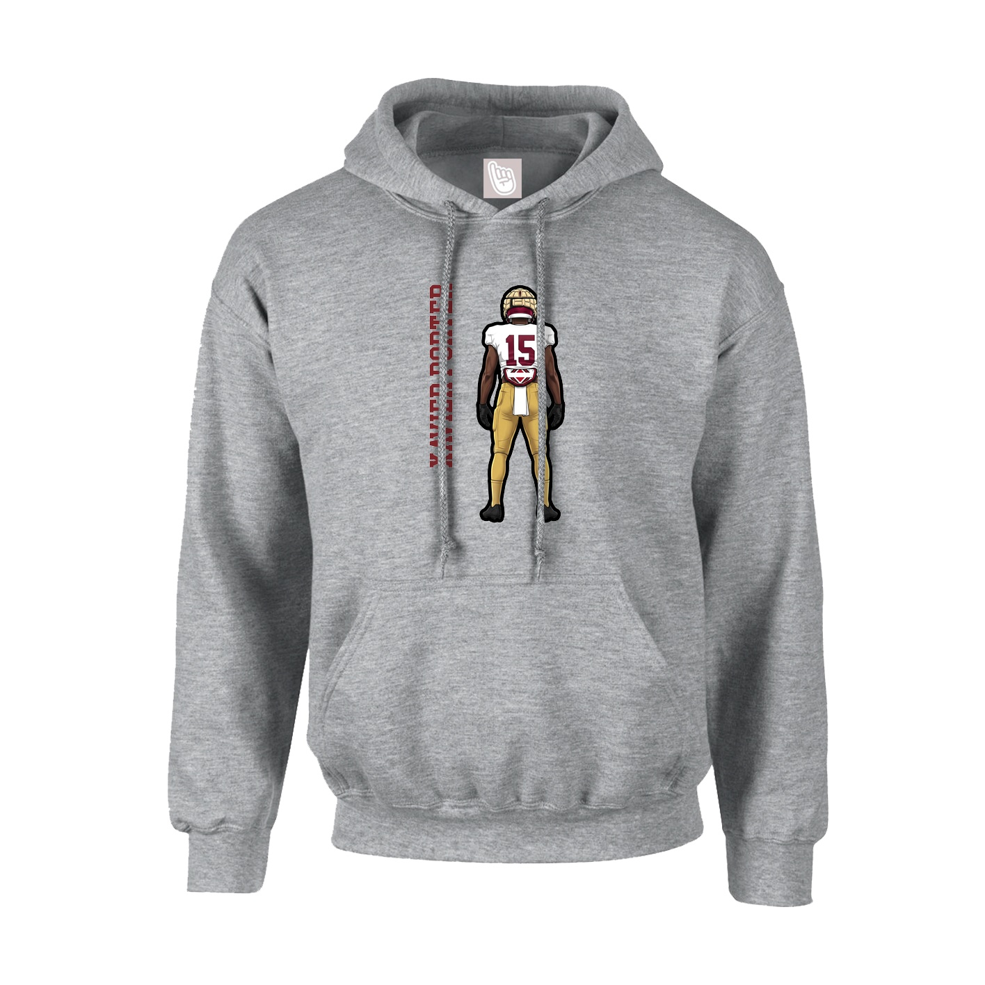 Hoodie — Name Vertical in Grey