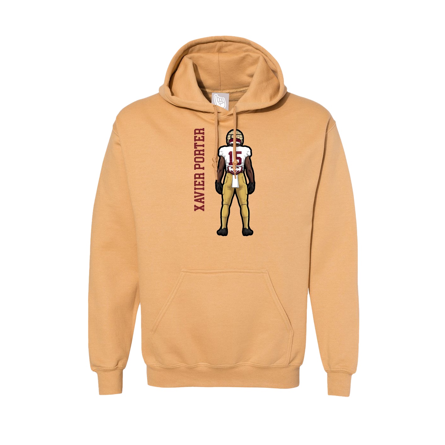 Hoodie — Name Vertical in Vegas Gold