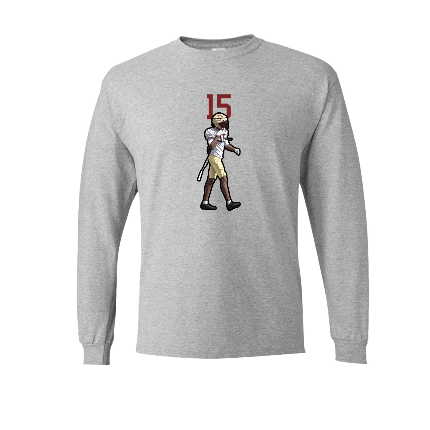 Long Sleeve Tee — Number Top in Grey