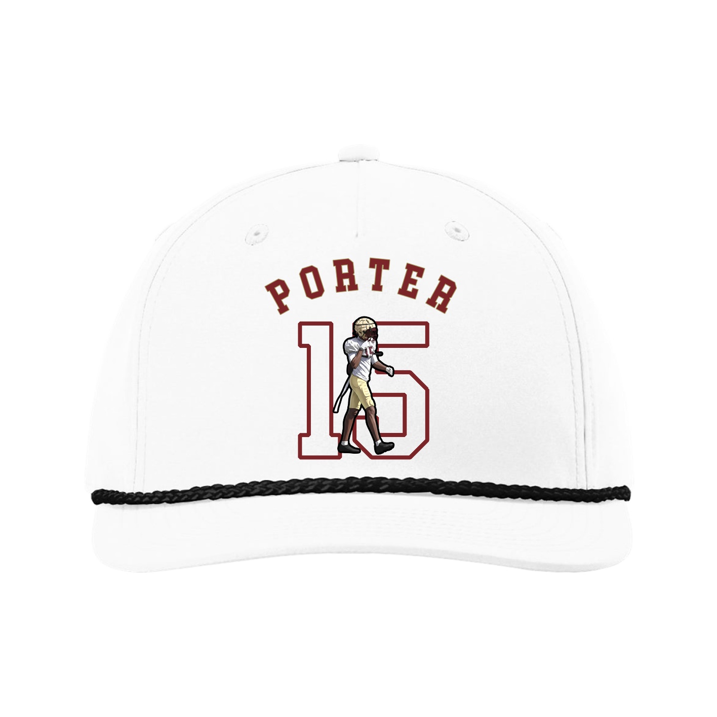 Five-Panel Classic Rope Cap — Shirsey Arch in White