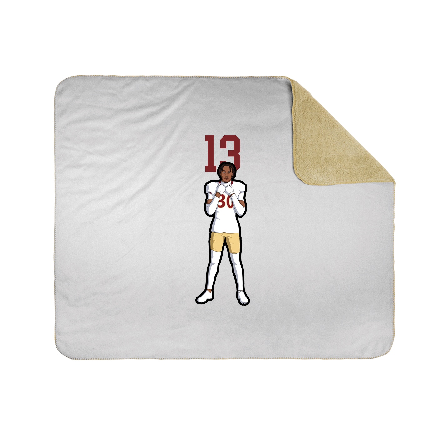 Throw Blanket — Number Top in White