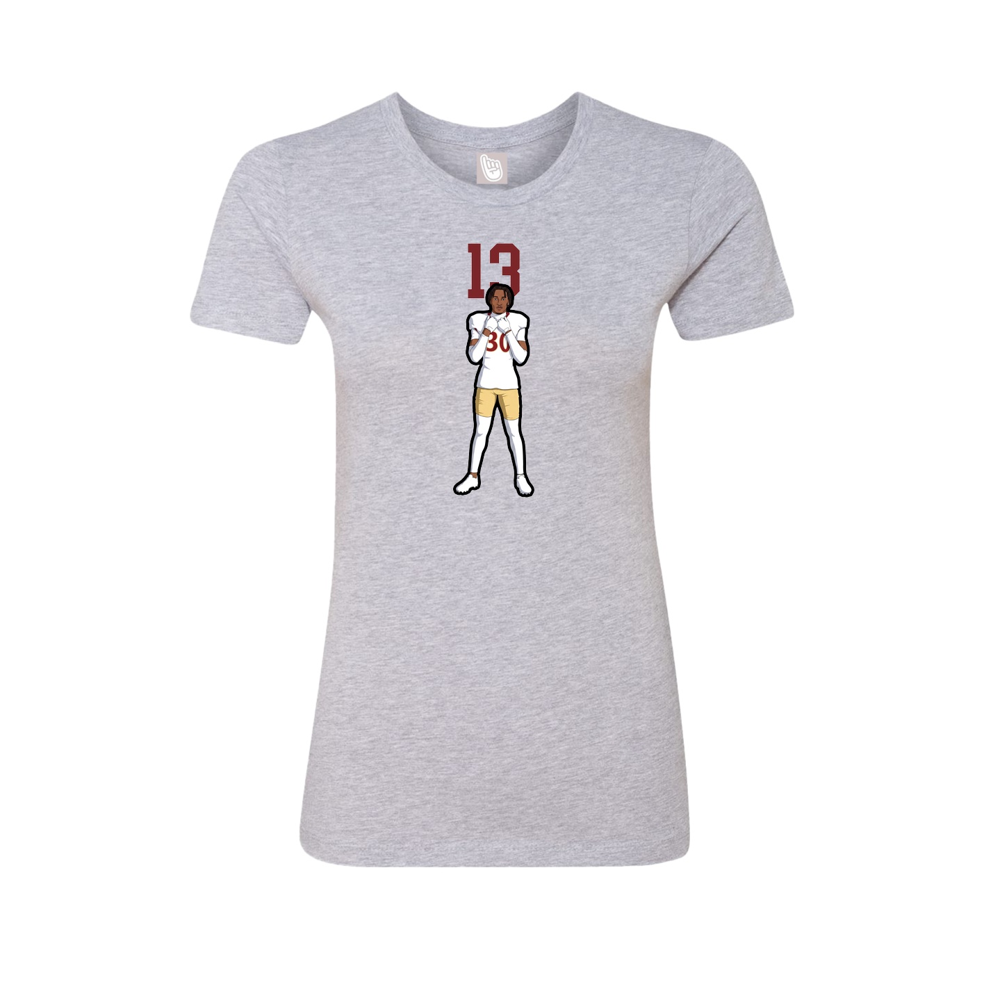 Womens Tee — Number Top in Grey