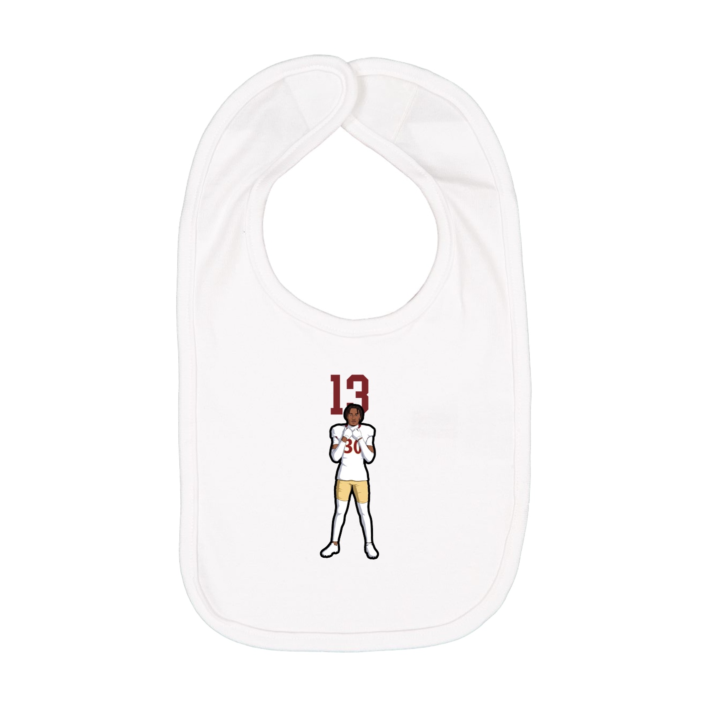 Infant Bib — Number Top in White